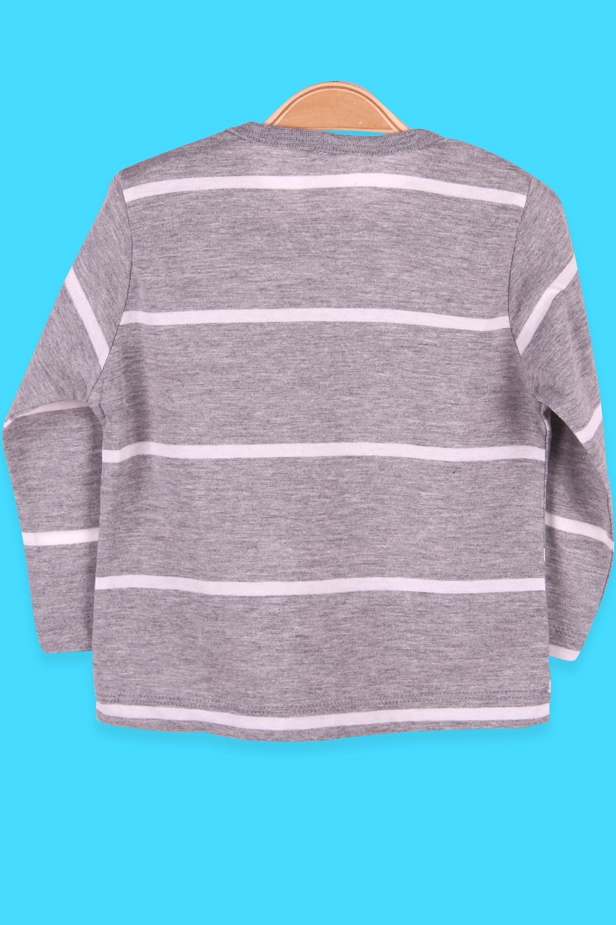 Breeze Erkek Bebek Uzun Kollu Tişört Patlı Çizgili Açık Gri (9 Ay-3 Yaş)