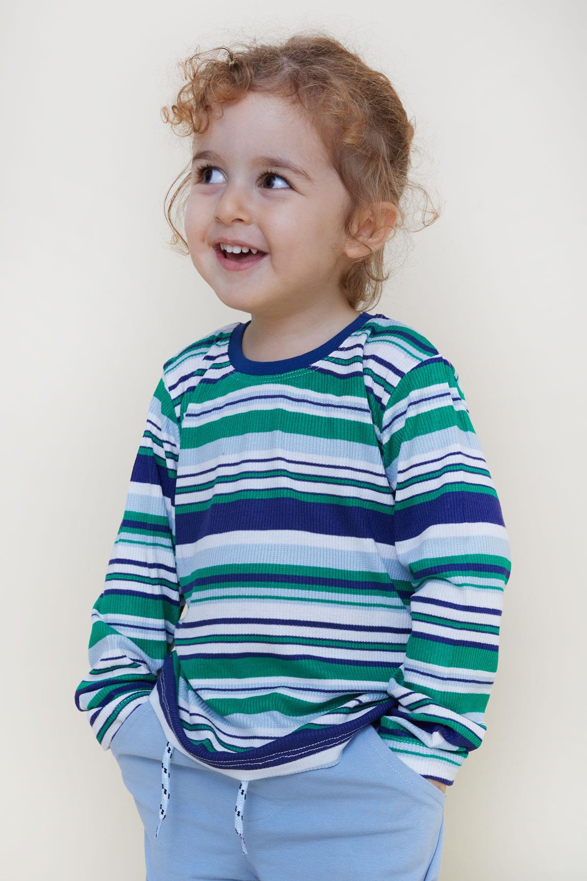 Breeze Erkek Bebek Uzun Kollu Tişört Renkli Çizgili Karışık Renk (9 Ay-3 Yaş)