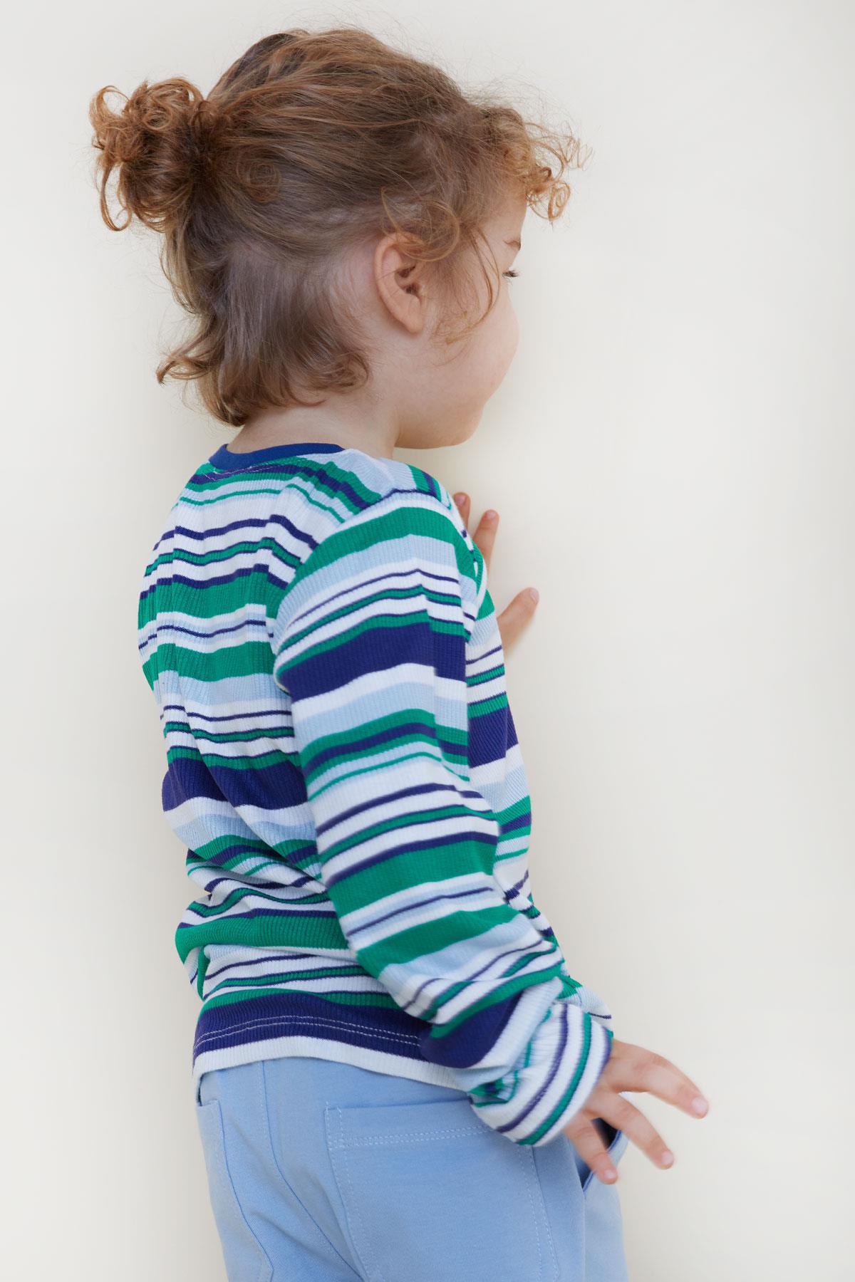 Breeze Erkek Bebek Uzun Kollu Tişört Renkli Çizgili Karışık Renk (9 Ay-3 Yaş)