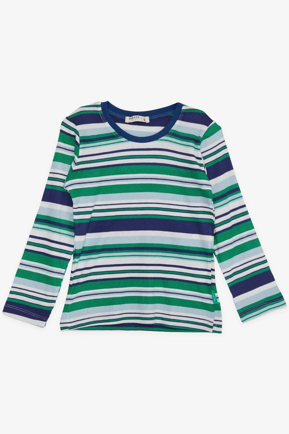 Breeze Erkek Bebek Uzun Kollu Tişört Renkli Çizgili Karışık Renk (9 Ay-3 Yaş)