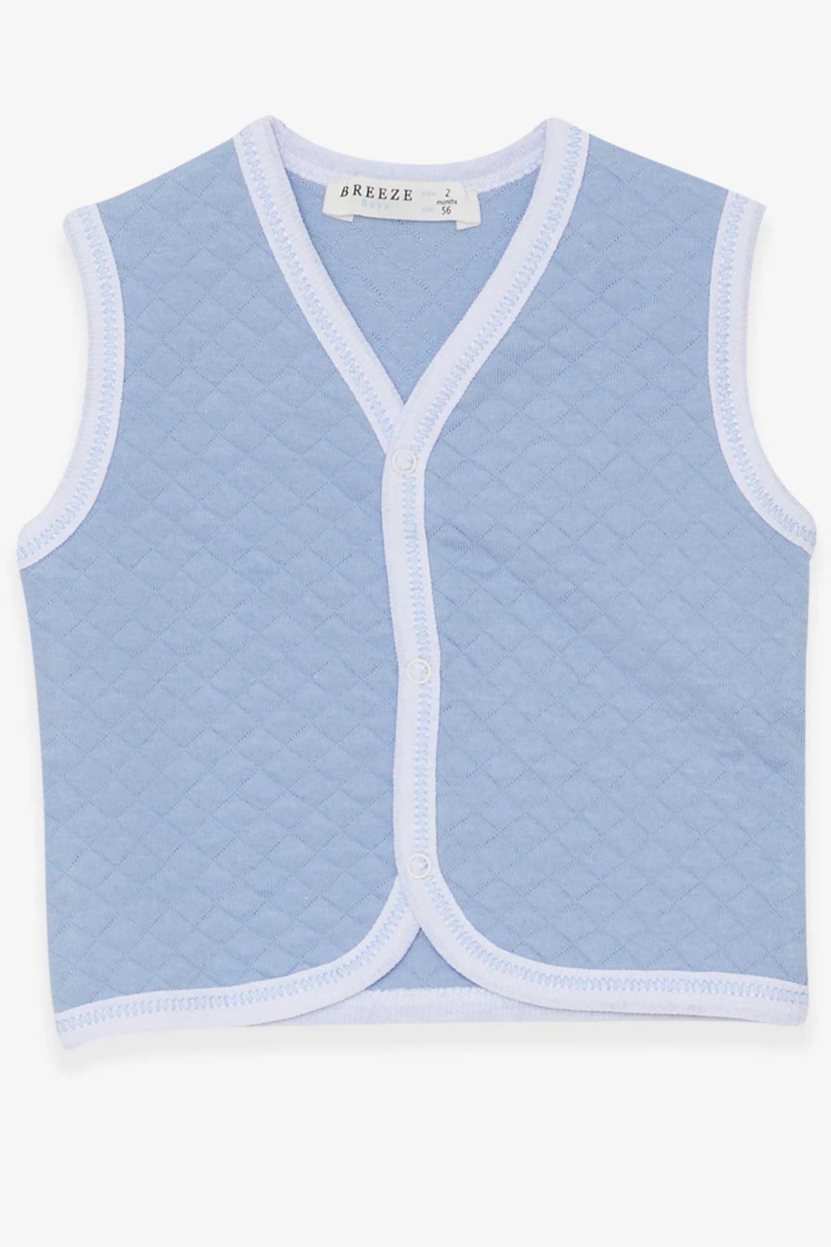 Breeze Erkek Bebek Yelek Çıtçıtlı Bebe Mavisi (0-3 Ay-9 Ay)