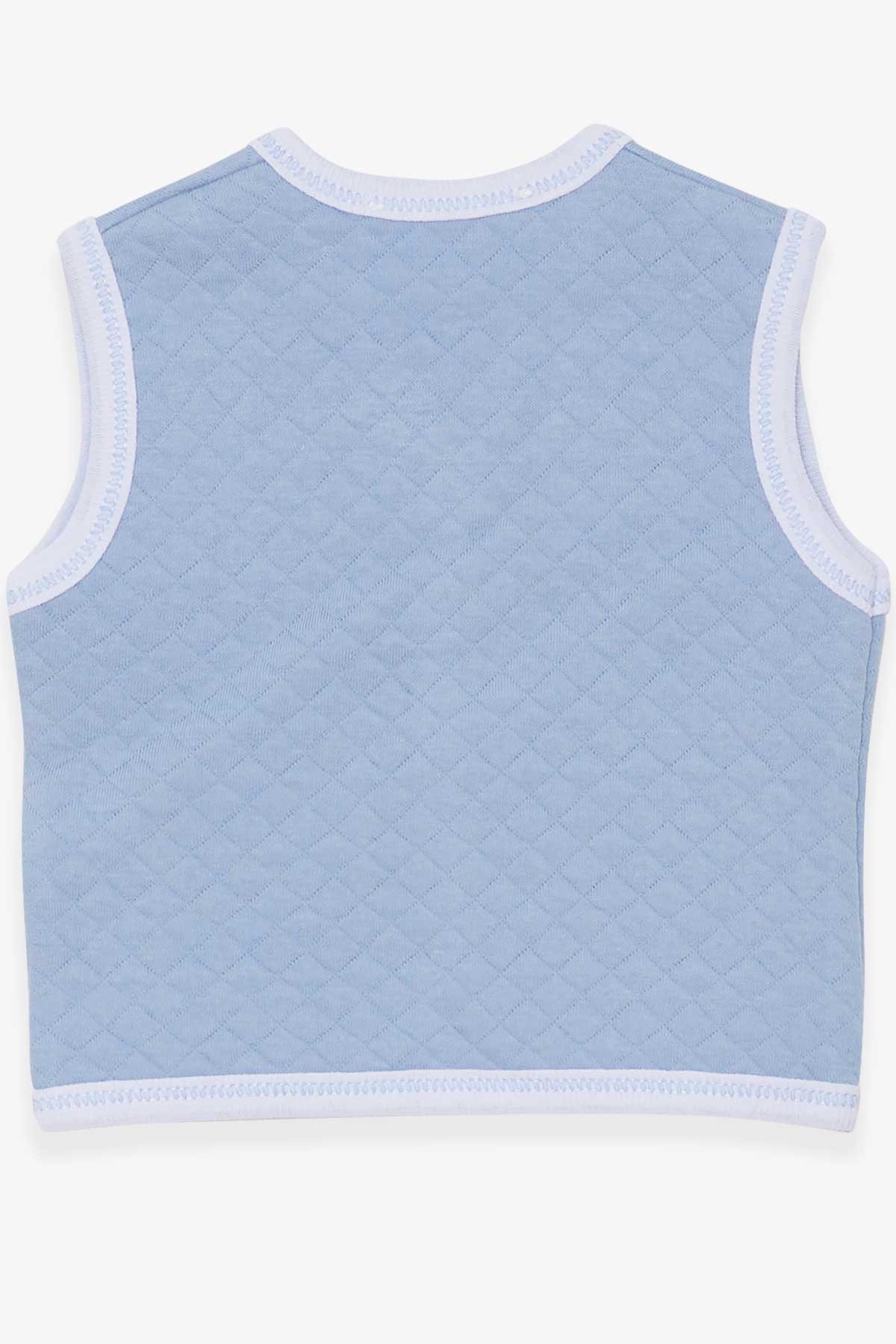 Breeze Erkek Bebek Yelek Çıtçıtlı Bebe Mavisi (0-3 Ay-9 Ay)