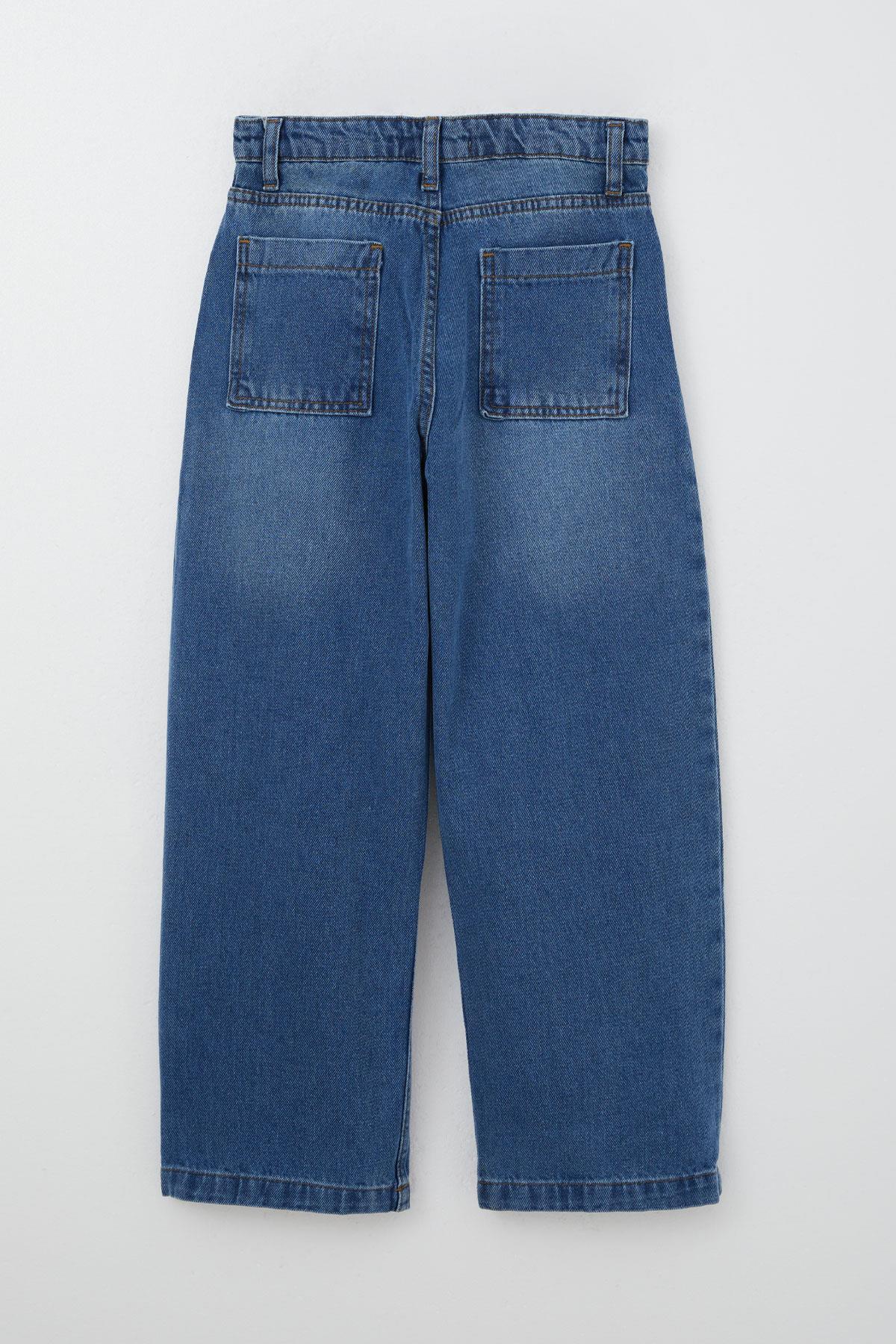 Breeze Erkek Çocuk Jean Pantolon Cepli Fermuarlı Mavi (10-14 Yaş)