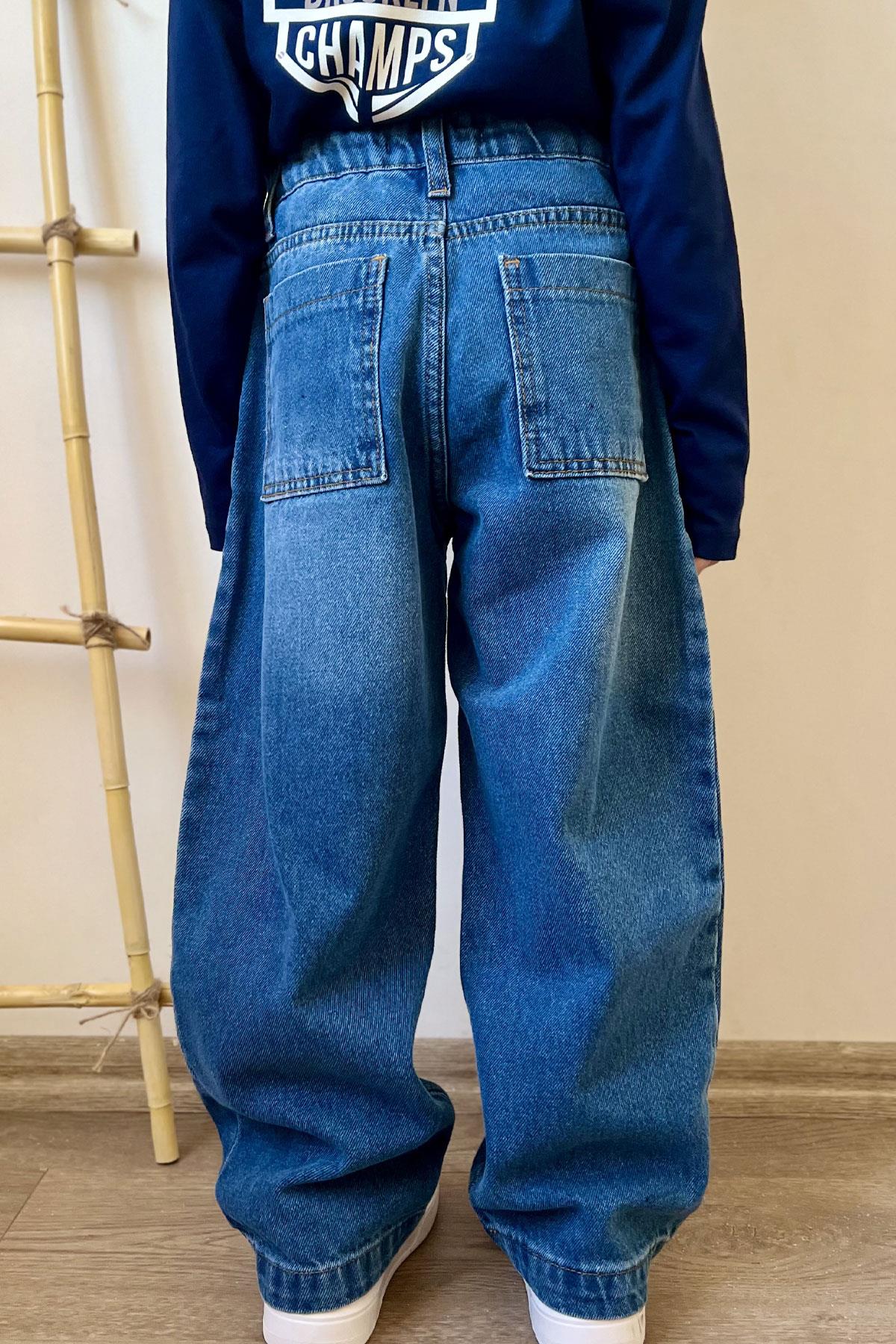 Breeze Erkek Çocuk Jean Pantolon Fermuarlı Cepli Mavi (5-9 Yaş)