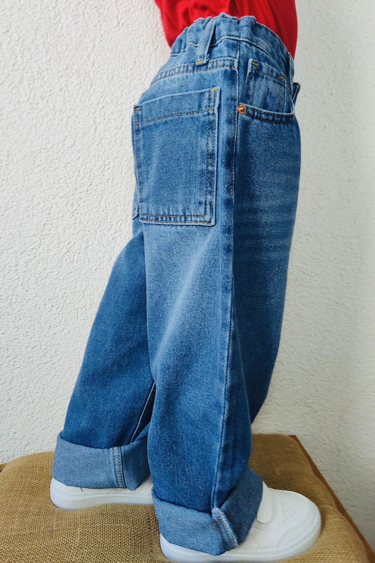 Breeze Erkek Çocuk Jean Pantolon Fermuarlı Cepli Mavi (5-9 Yaş)