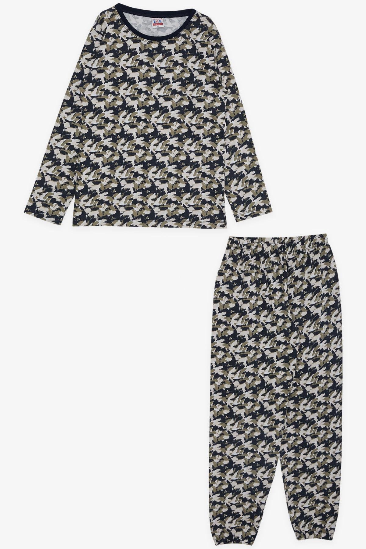 Breeze Erkek Çocuk Pijama Takımı Boya Desenli Karışık Renk (9-12 Yaş)