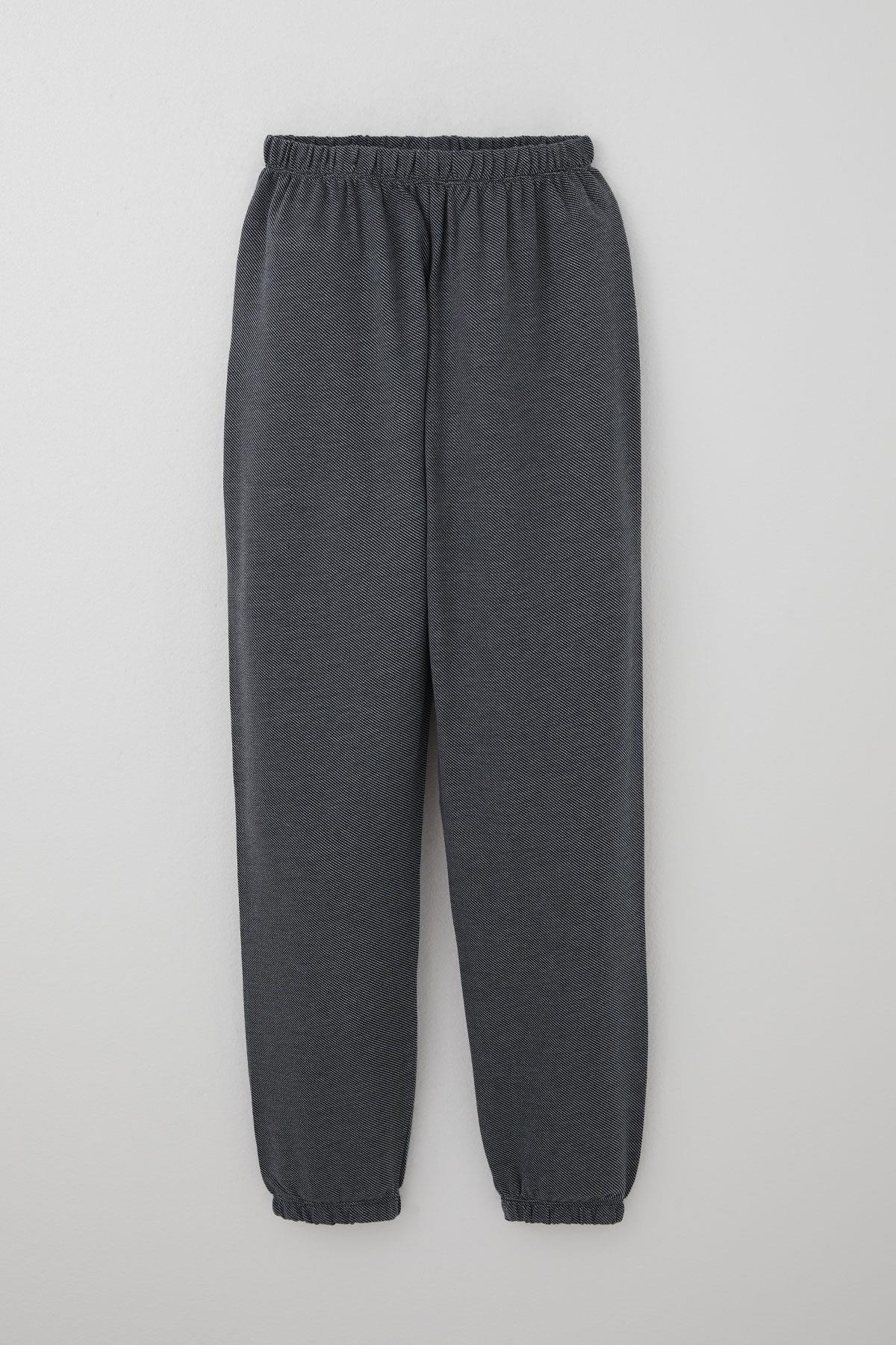 Breeze Erkek Çocuk Pijama Takımı Verev Çizgi Desenli Siyah (9-12 Yaş)
