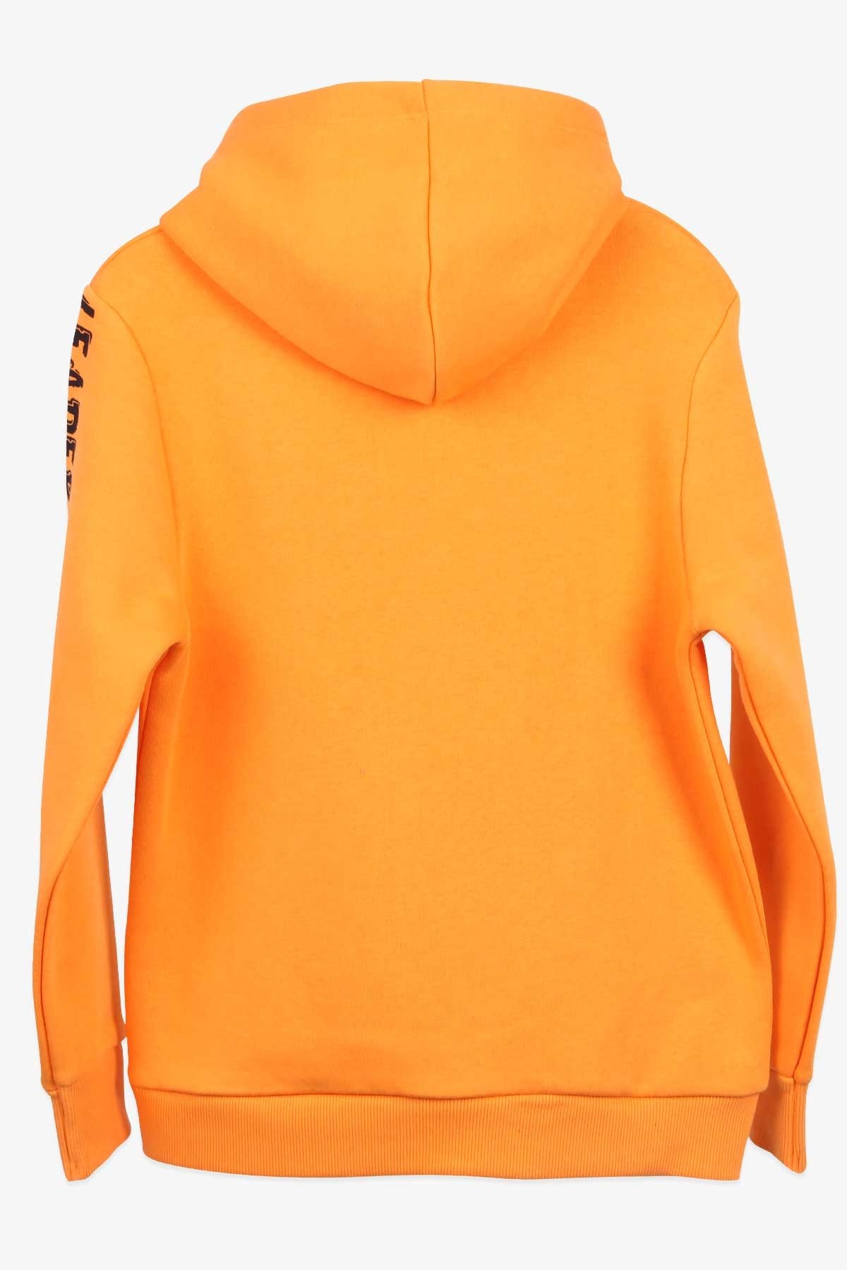 Breeze Erkek Çocuk Sweatshirt Baskılı Kapüşonlu Hardal Sarı (9-14 Yaş)
