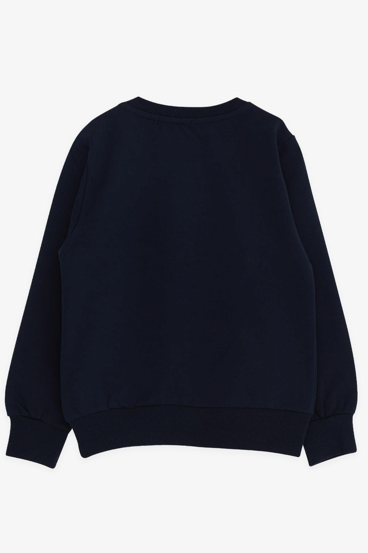 Breeze Erkek Çocuk Sweatshirt Yazı Baskılı Lacivert (2-6 Yaş)