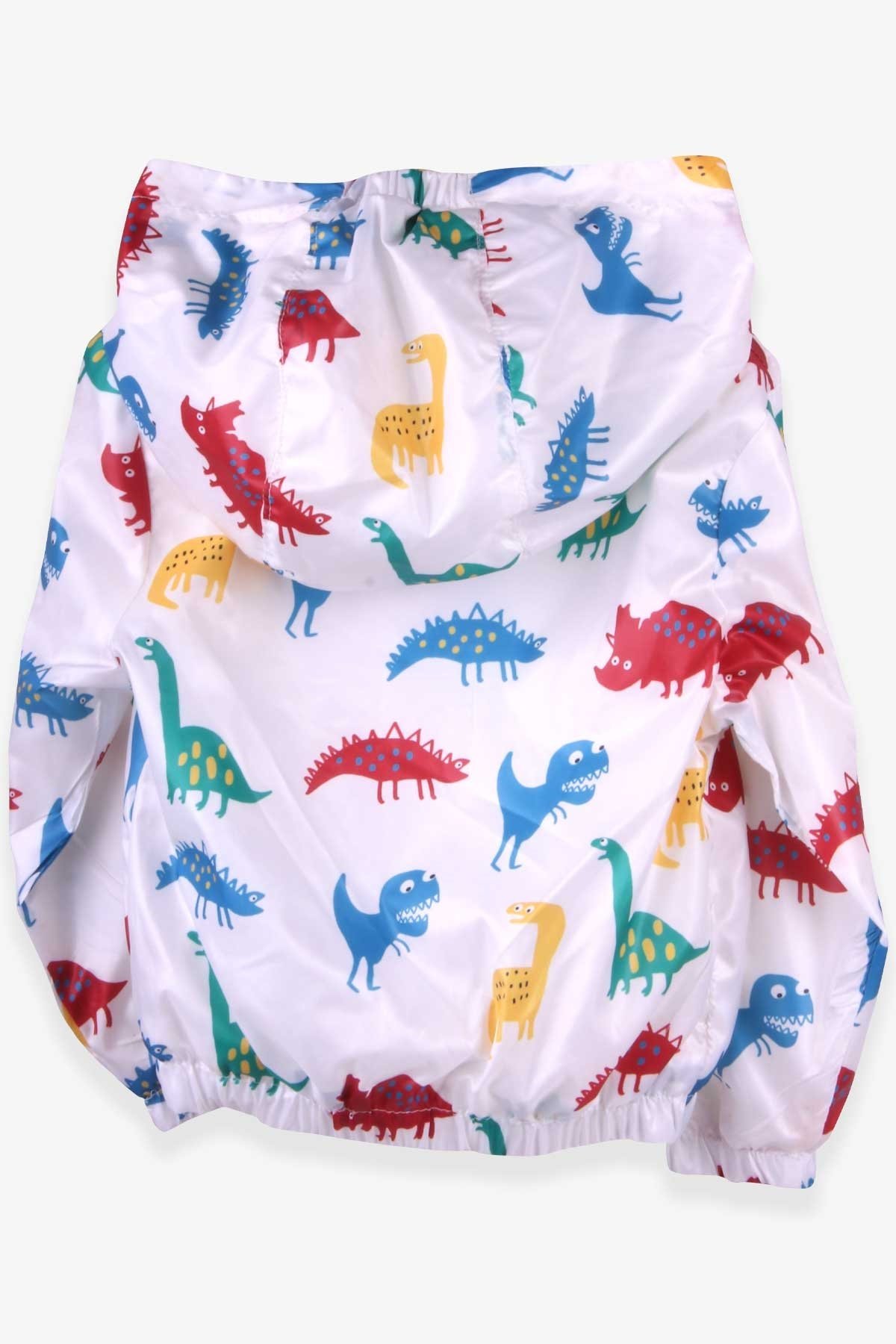 Breeze Erkek Çocuk Yağmurluk Renkli Dinozorlar Alemi Beyaz (1-6 Yaş)