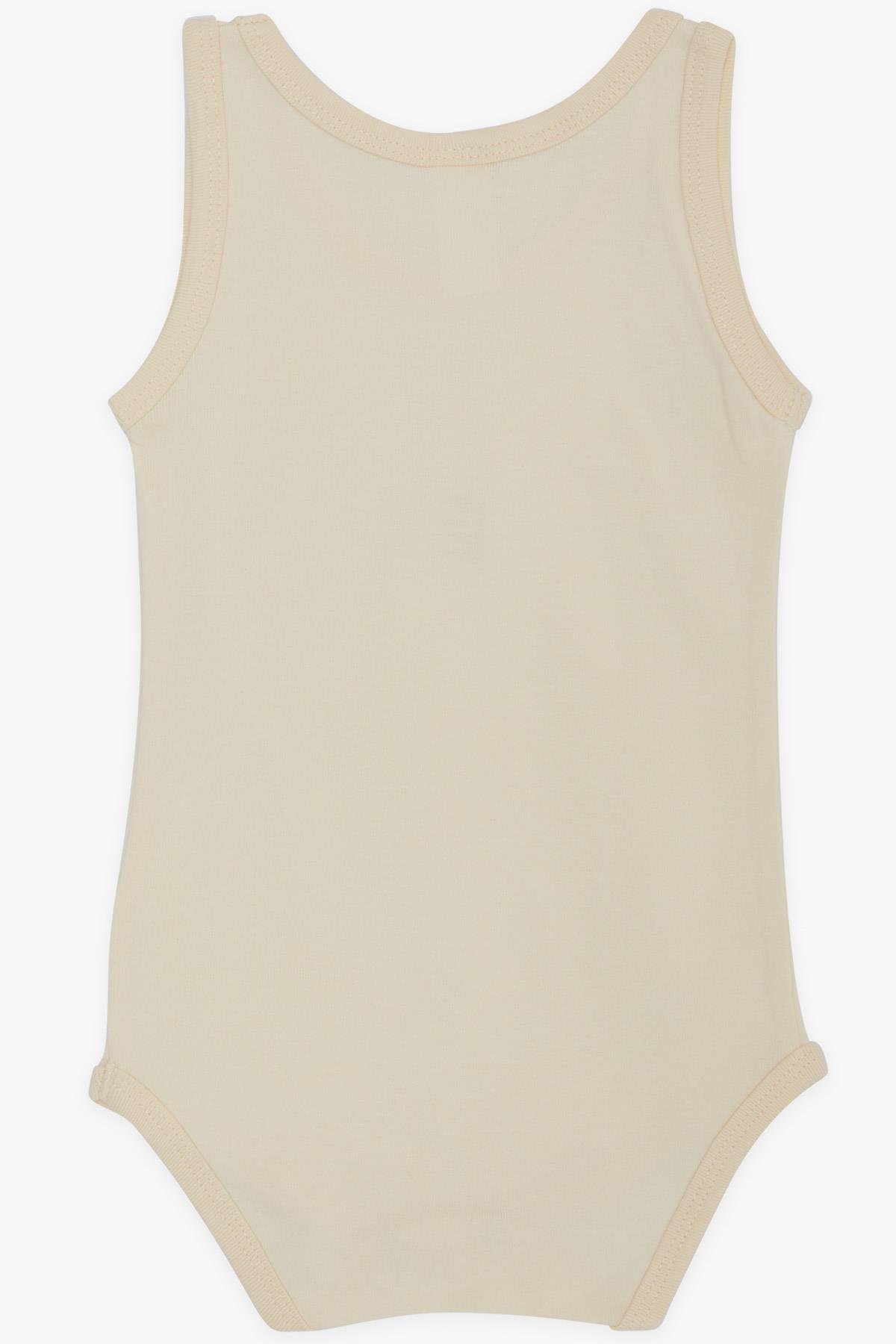 Breeze Kız Bebek Çıtçıtlı Atlet Zıbın Body Sevimli Ayıcık Baskılı Krem (9 Ay-3 Yaş)