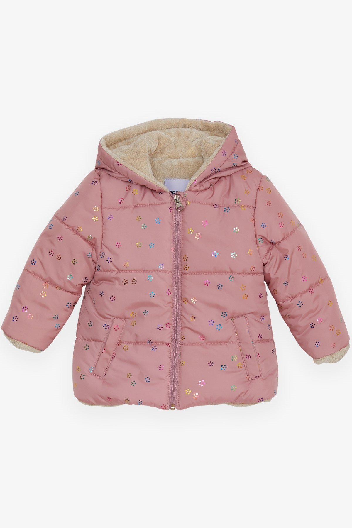 Breeze Kız Bebek Mont Renkli Sim Desenli Gülkurusu (6 Ay-2 Yaş)