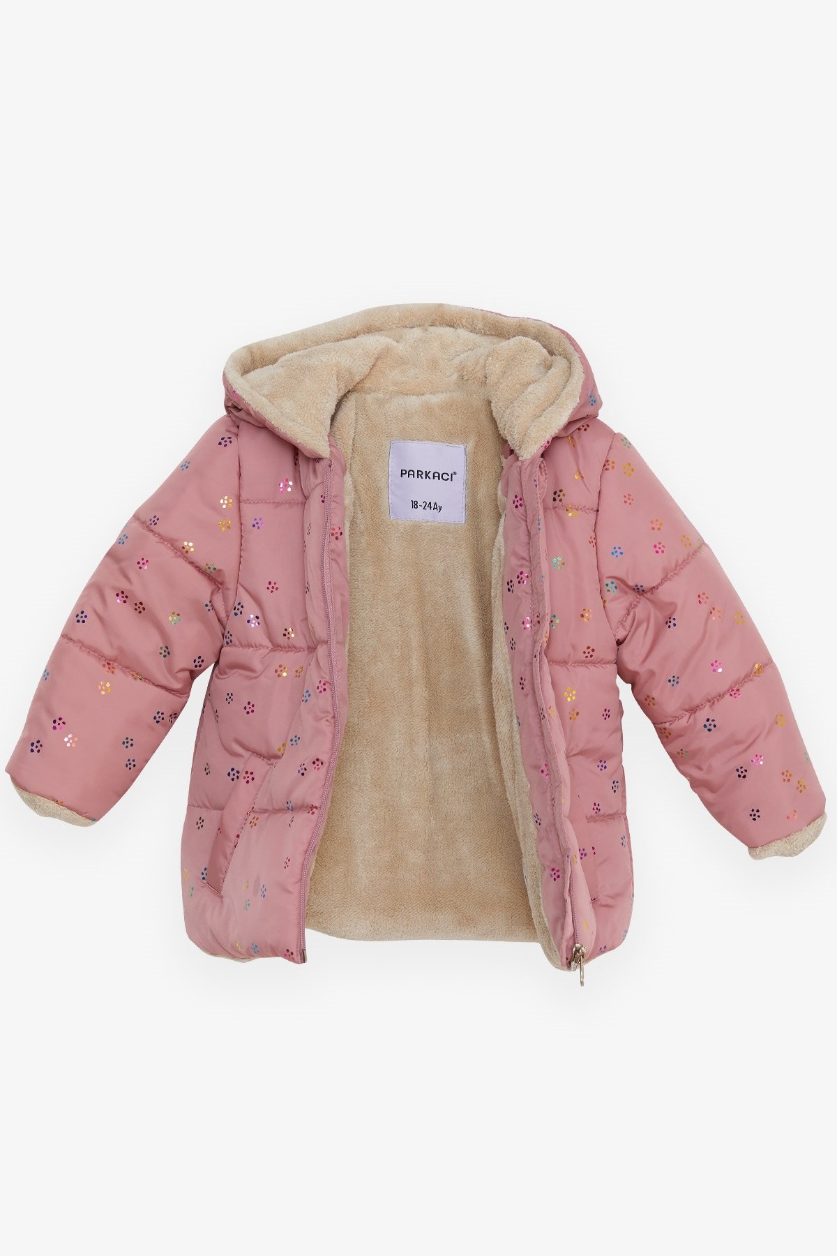 Breeze Kız Bebek Mont Renkli Sim Desenli Gülkurusu (6 Ay-2 Yaş)