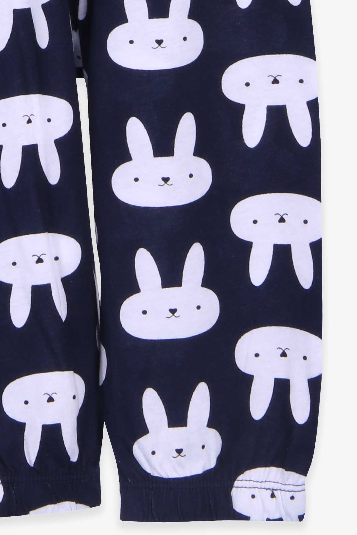 Breeze Kız Bebek Pijama Takımı Tavşan Desenli Lacivert (9 Ay-3 Yaş)