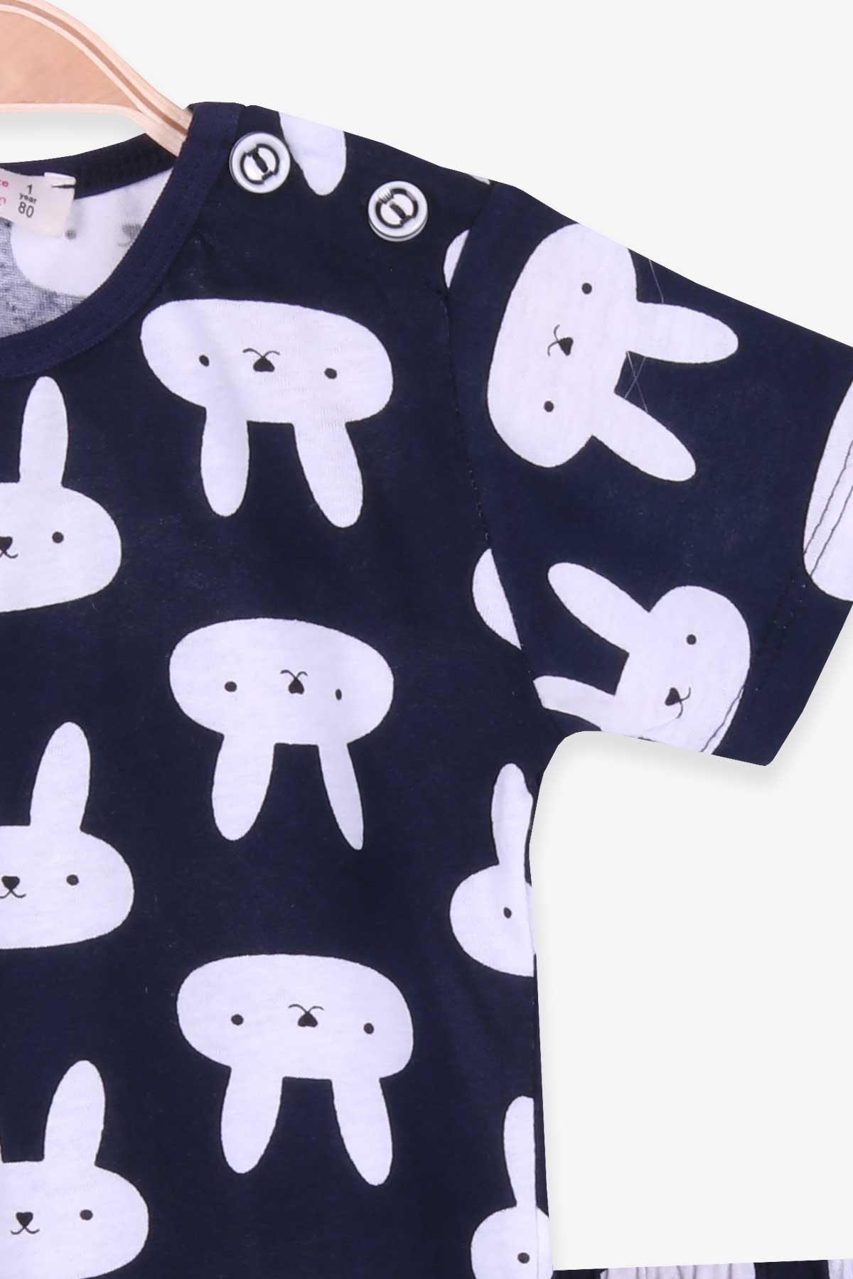 Breeze Kız Bebek Pijama Takımı Tavşan Desenli Lacivert (9 Ay-3 Yaş)