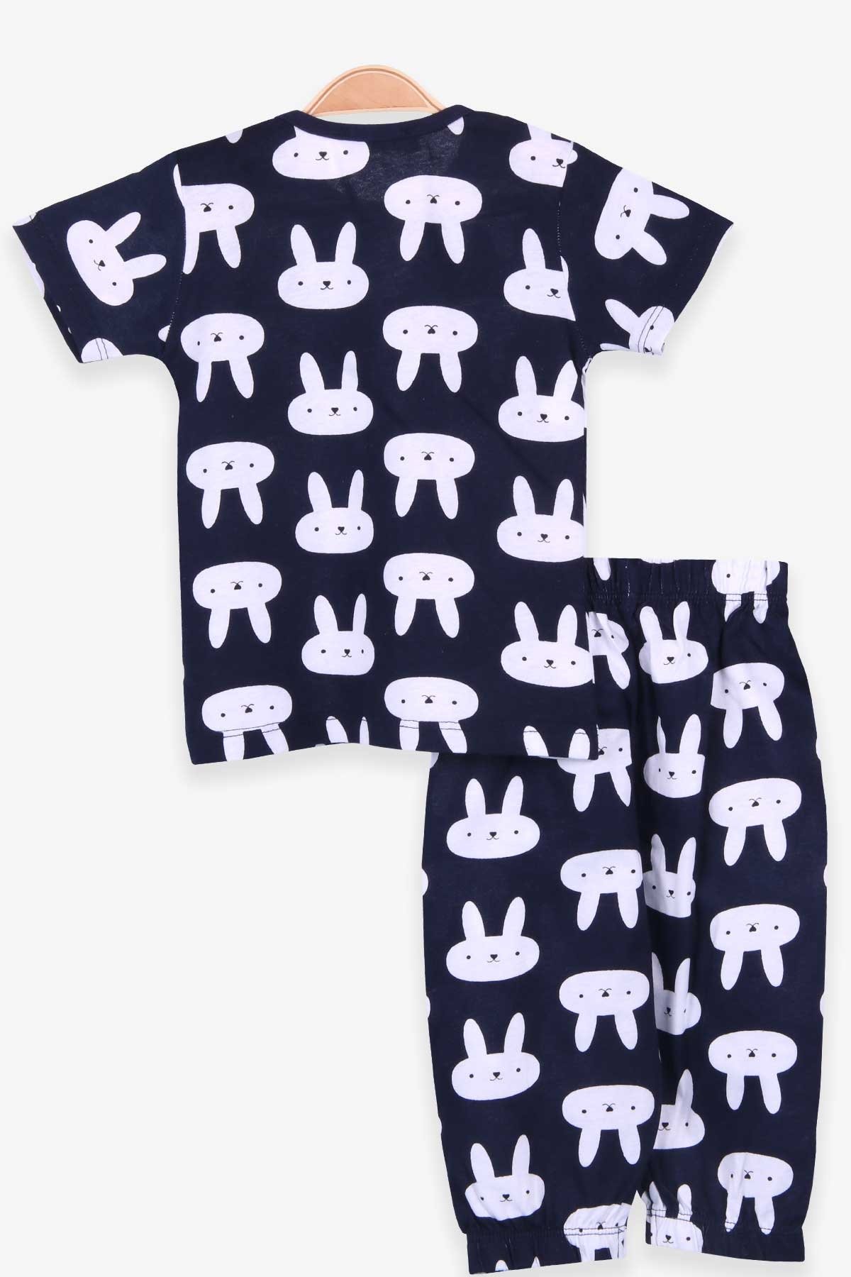 Breeze Kız Bebek Pijama Takımı Tavşan Desenli Lacivert (9 Ay-3 Yaş)