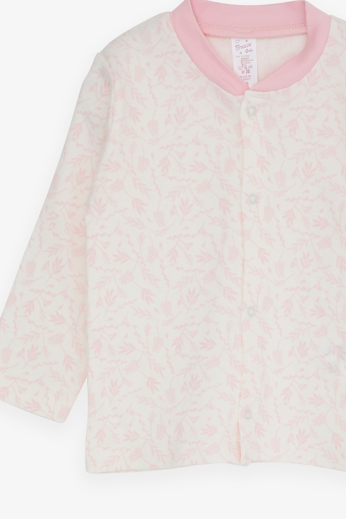 Breeze Kız Bebek Pijama Takımı Yaprak Desenli Ekru (4 Ay-1 Yaş)