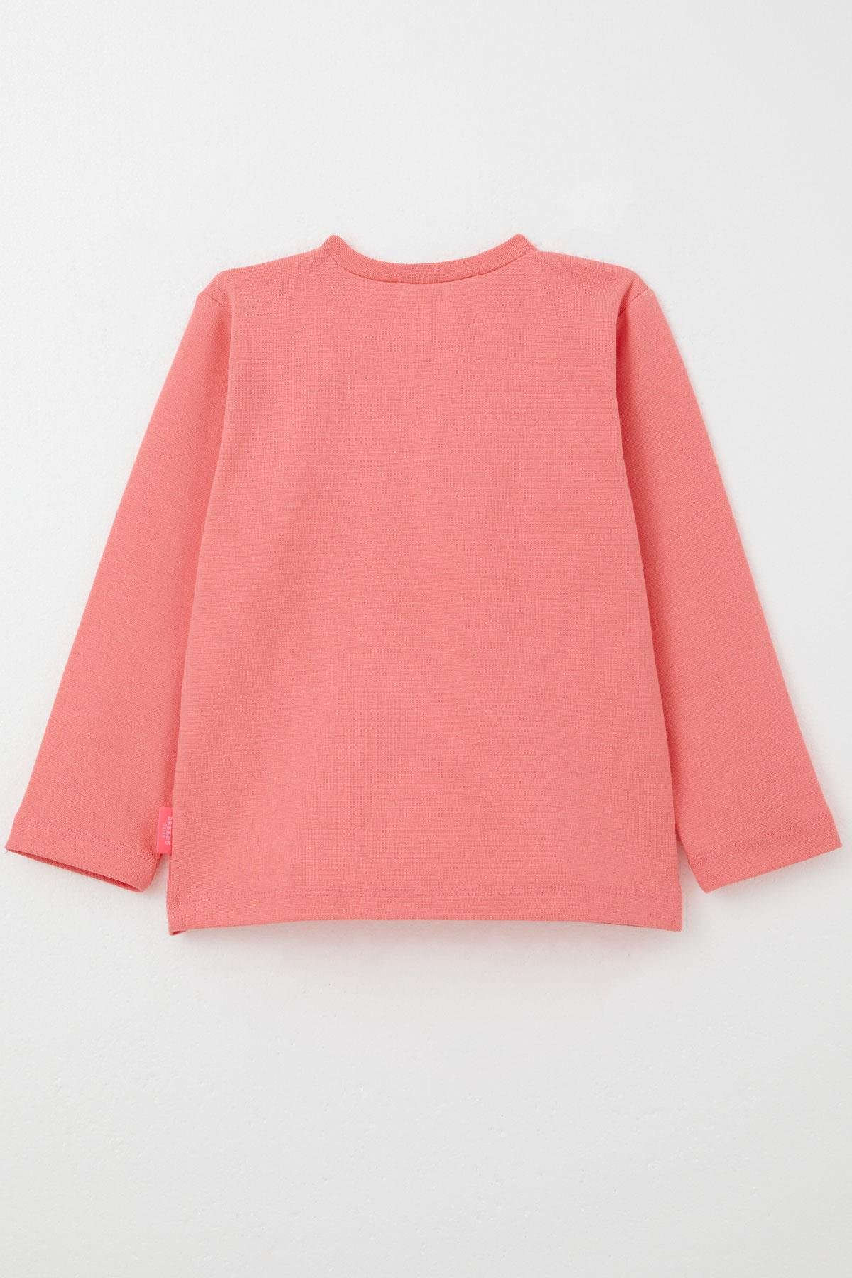 Breeze Kız Bebek Uzun Kollu Tişört Basic Mercan (9 Ay-3 Yaş)
