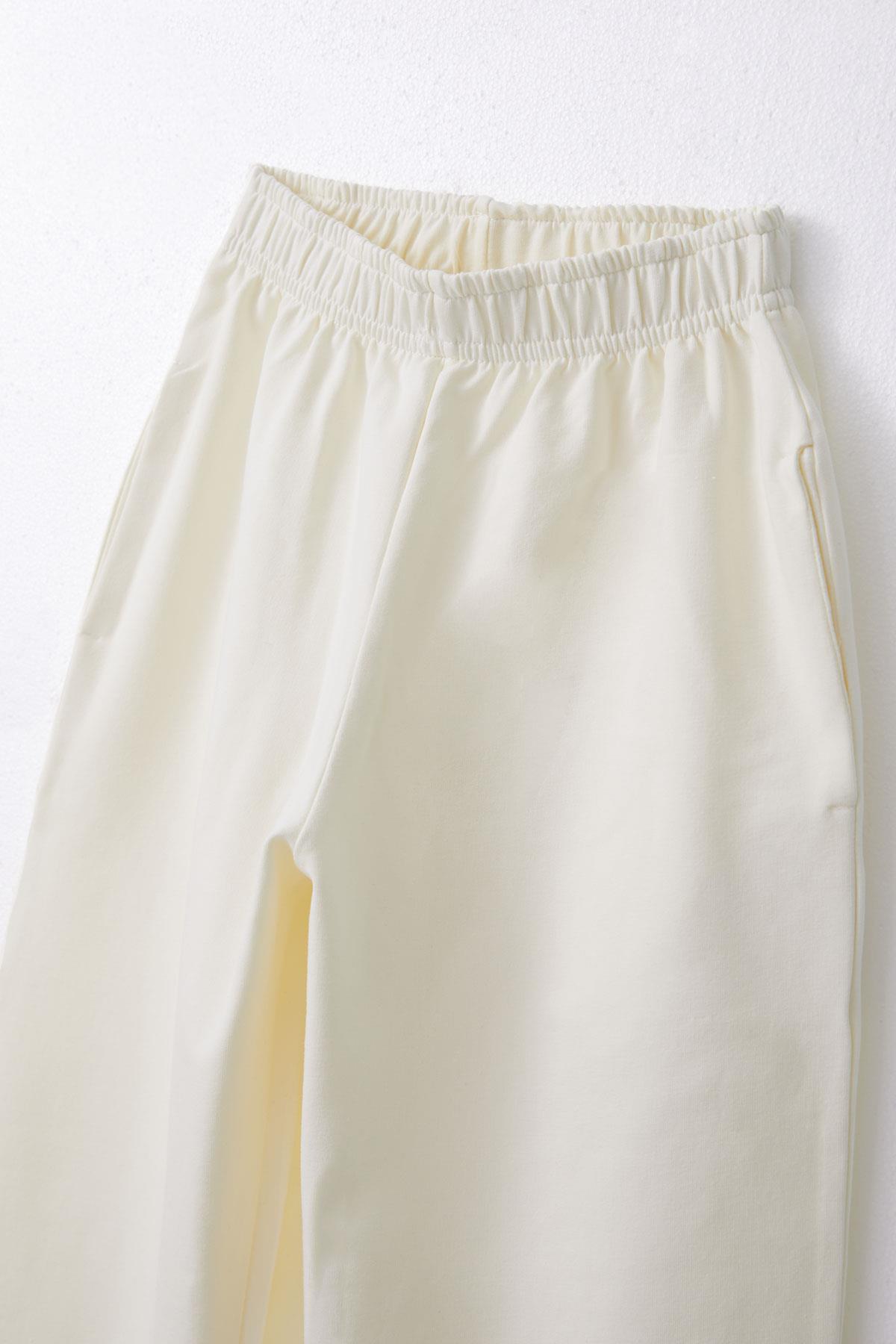 Breeze Kız Çocuk Alt Beli Paçası Lastikli Basic Krem (4-8 Yaş)