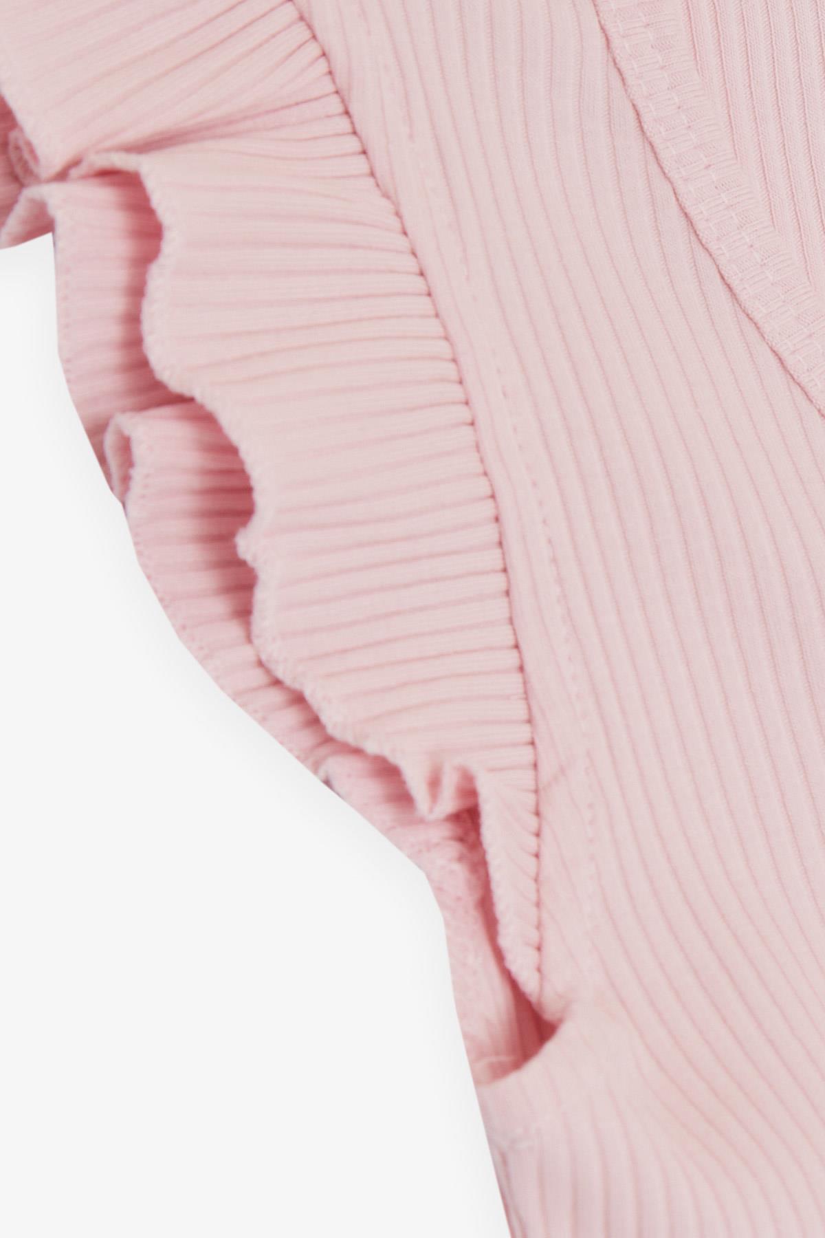 Breeze Kız Çocuk Crop Tişört Bağcıklı Fırfırlı Pembe (8-14 Yaş)