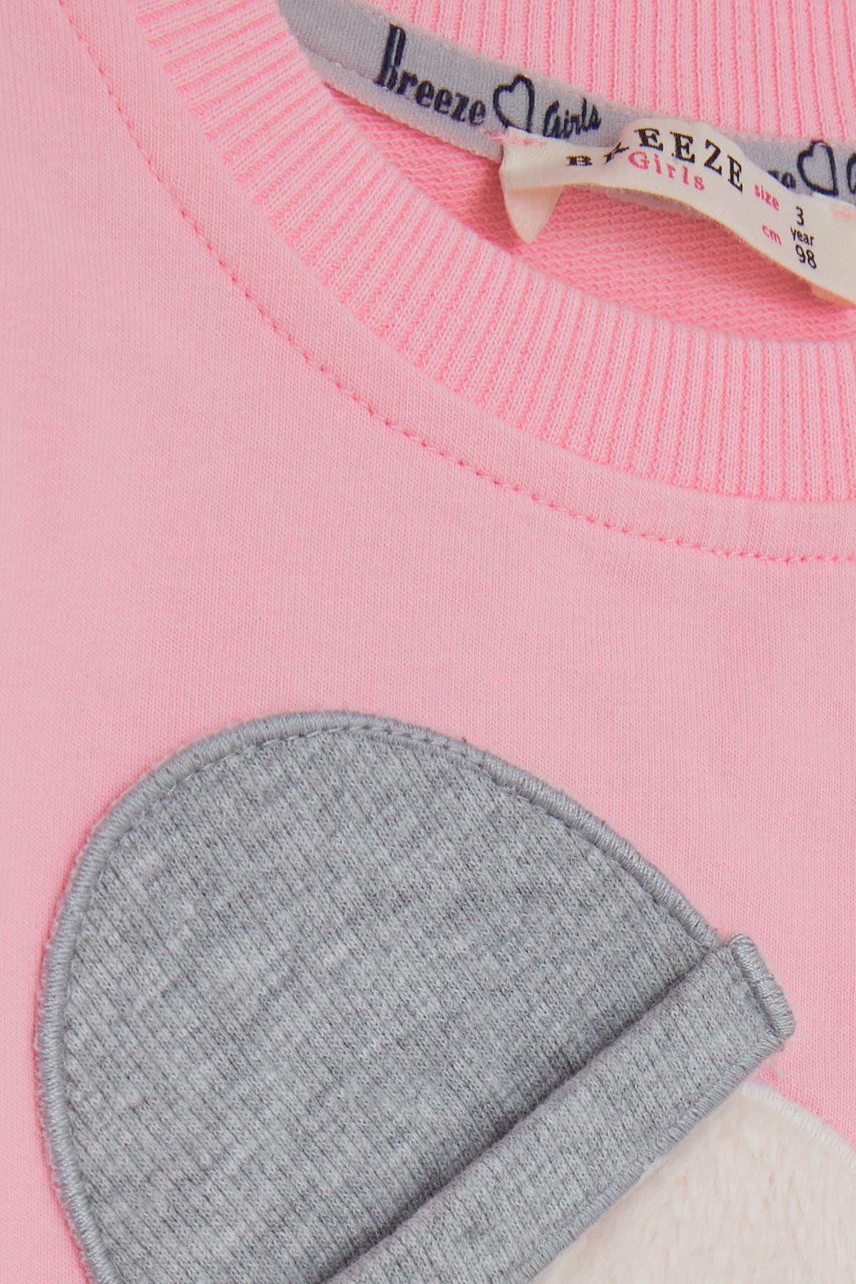 Breeze Kız Çocuk Eşofman Takımı Şapka Aksesuarlı Pembe (1-4 Yaş)