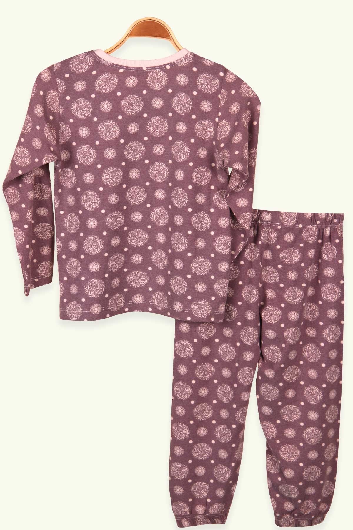 Breeze Kız Çocuk Pijama Takımı Desenli Vizon (4-8 Yaş)