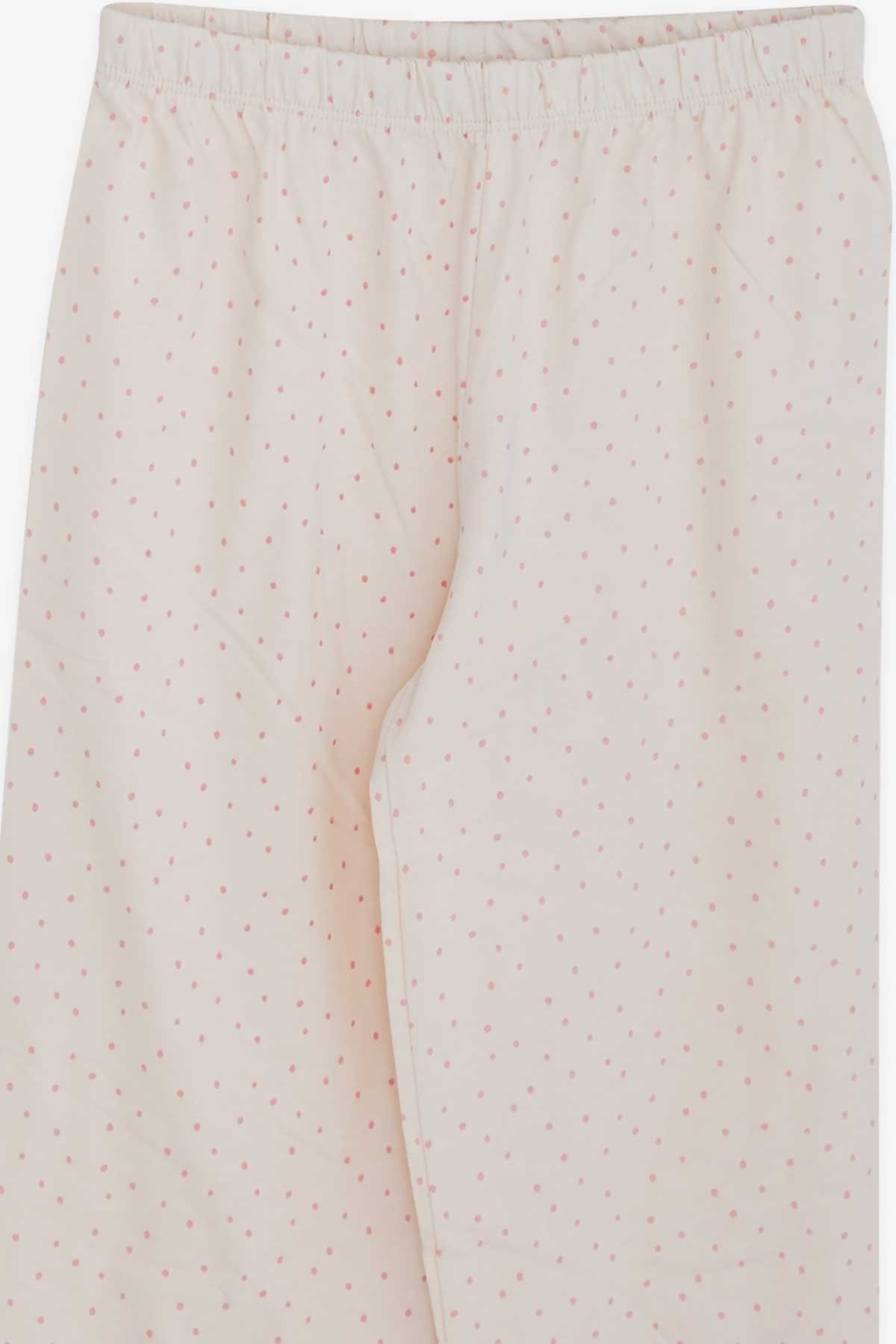 Breeze Kız Çocuk Pijama Takımı Puantiye Desenli Krem (4-8 Yaş)