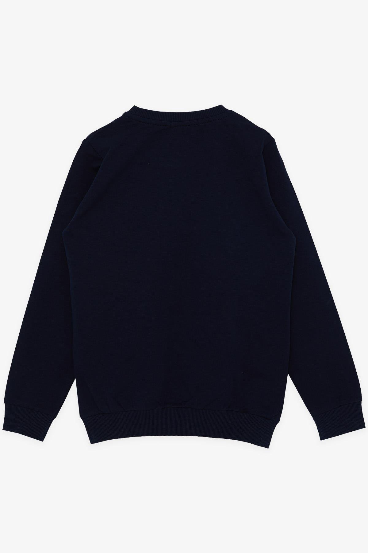 Breeze Kız Çocuk Sweatshirt Çiçek Baskılı Lacivert (6-12 Yaş)