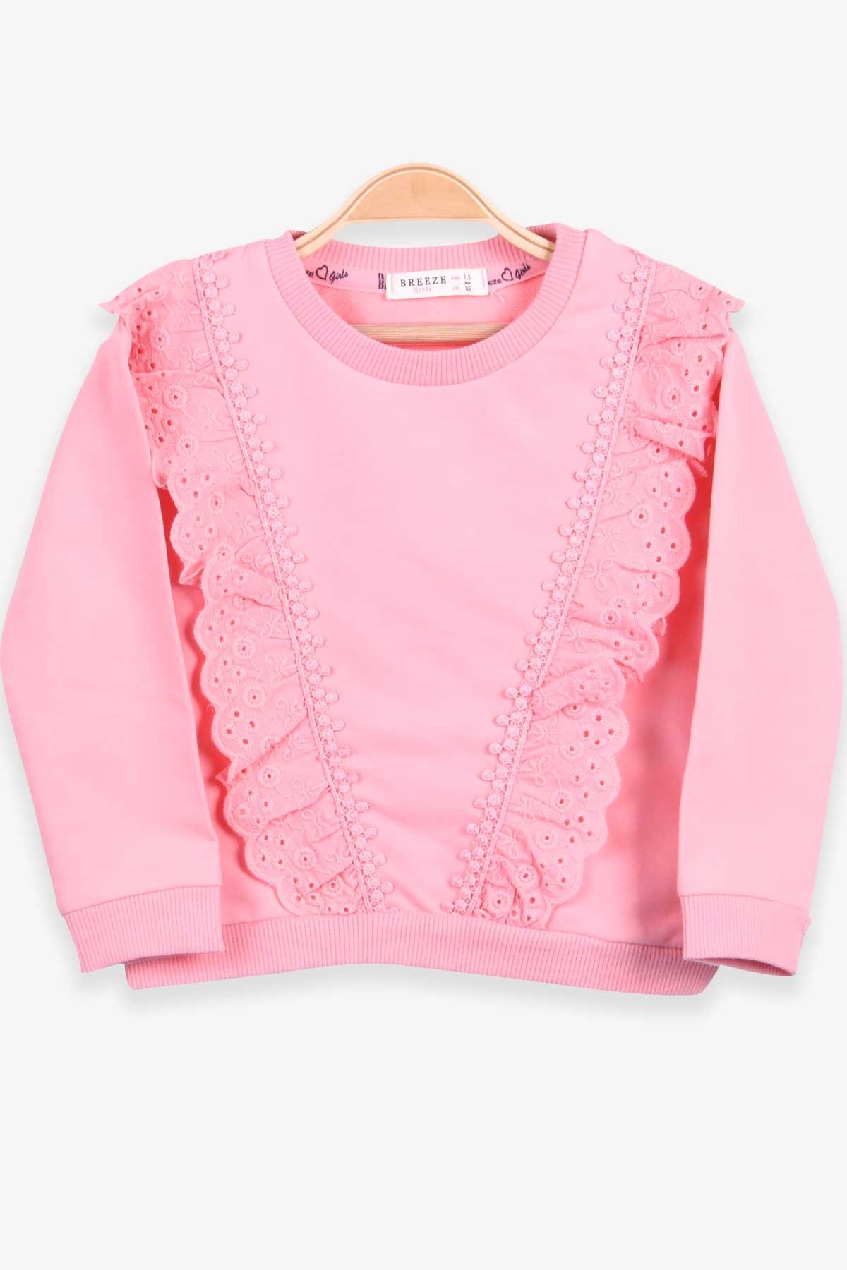 Breeze Kız Çocuk Sweatshirt Güpürlü Somon (1.5-5 Yaş)