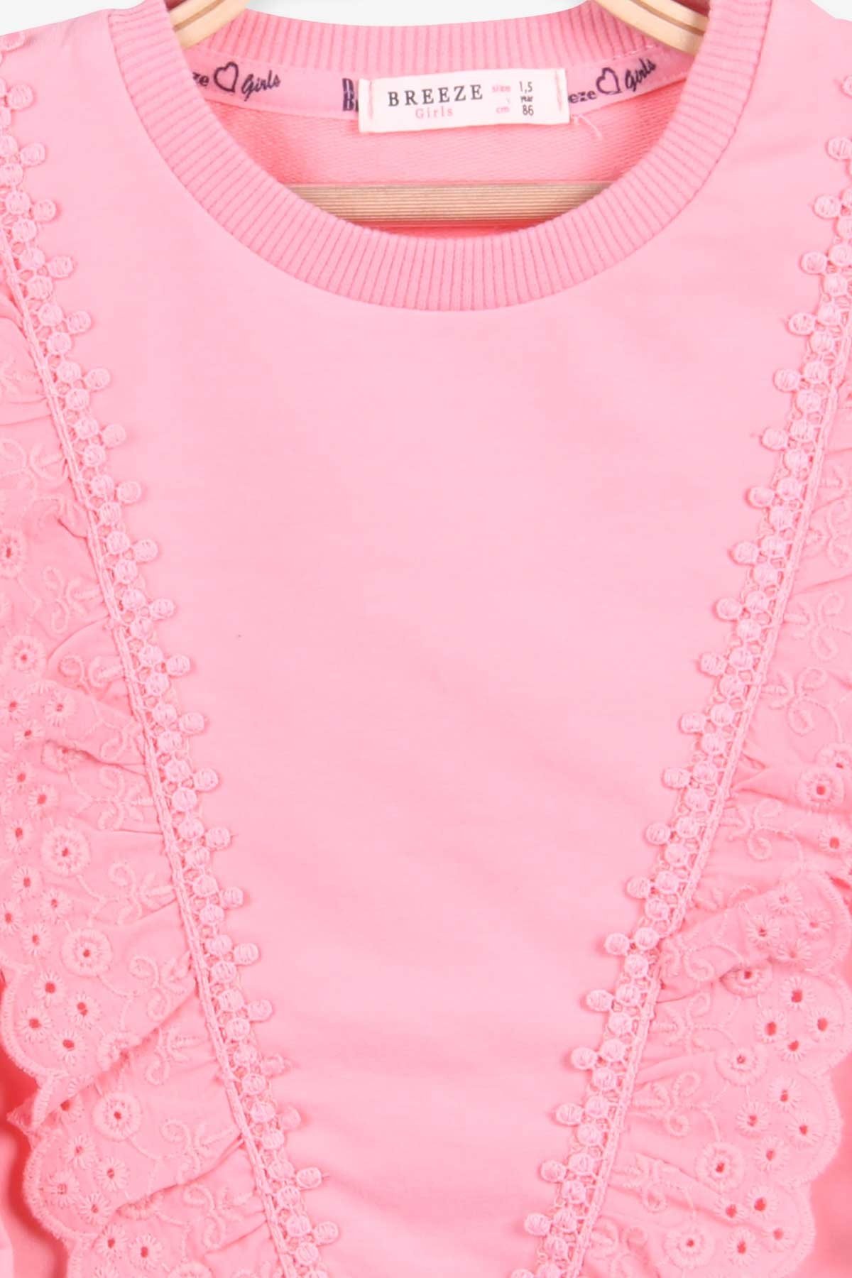 Breeze Kız Çocuk Sweatshirt Güpürlü Somon (1.5-5 Yaş)