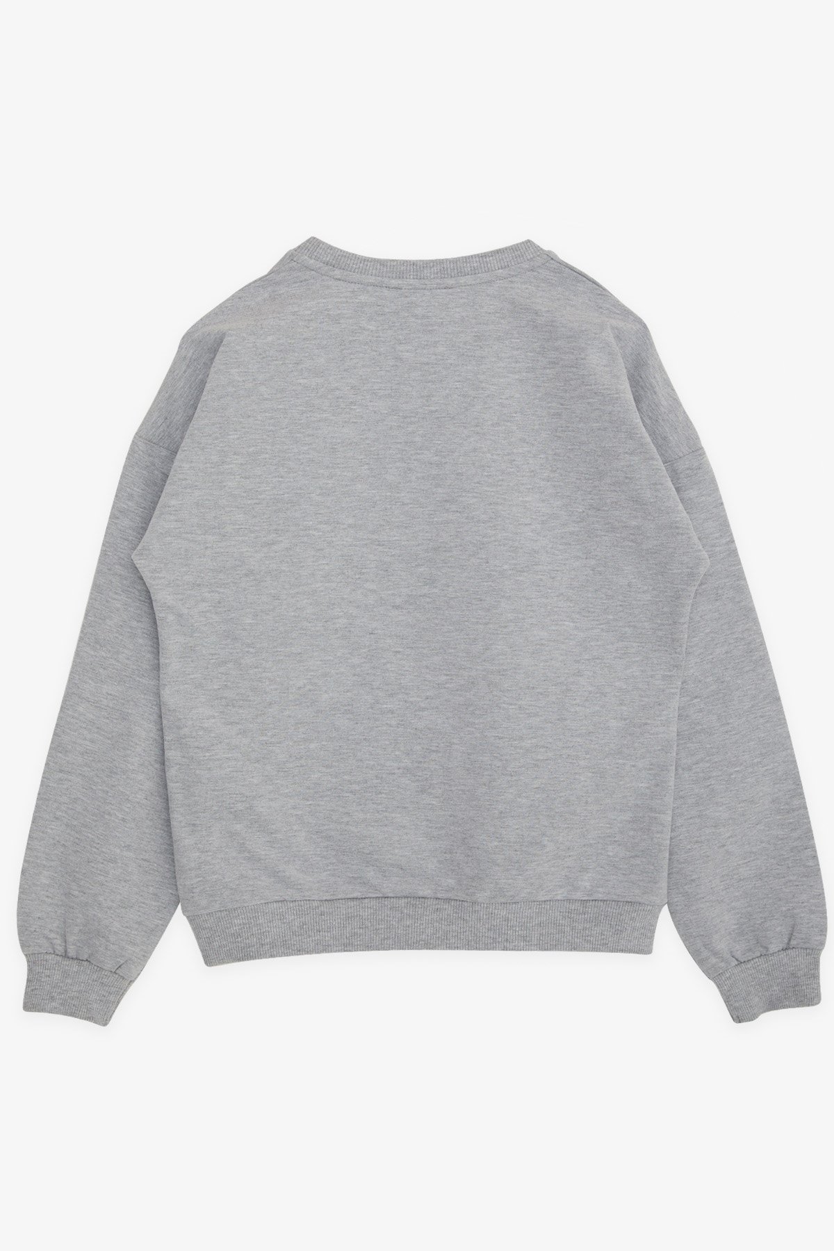 Breeze Kız Çocuk Sweatshirt Şaşkın Kız Baskılı Gri Melanj (9-14 Yaş)