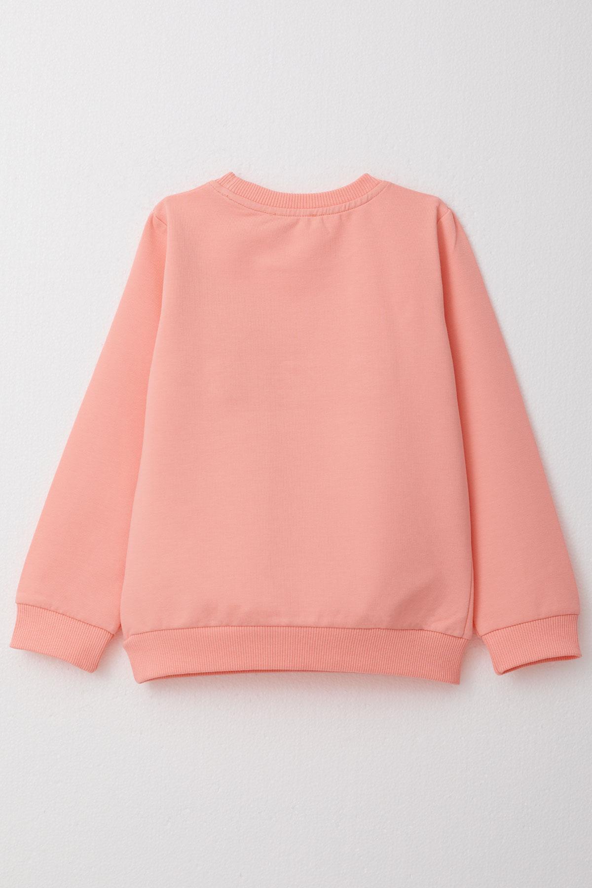 Breeze Kız Çocuk Sweatshirt Sevimli Ayıcıklar Baskılı Somon (1.5-5 Yaş)
