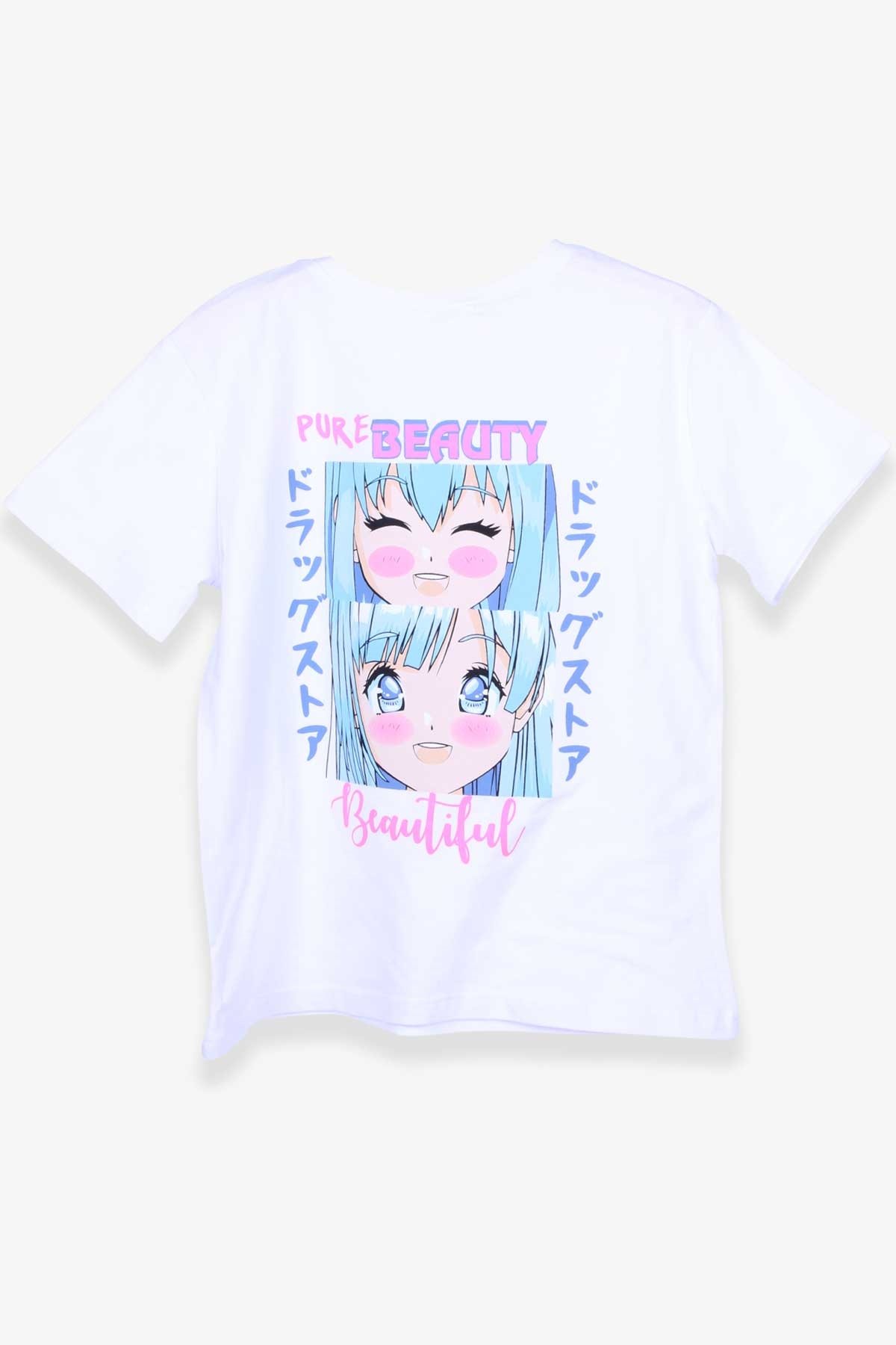 Breeze Kız Çocuk Tişört Anime Baskılı Beyaz (9-14 Yaş)