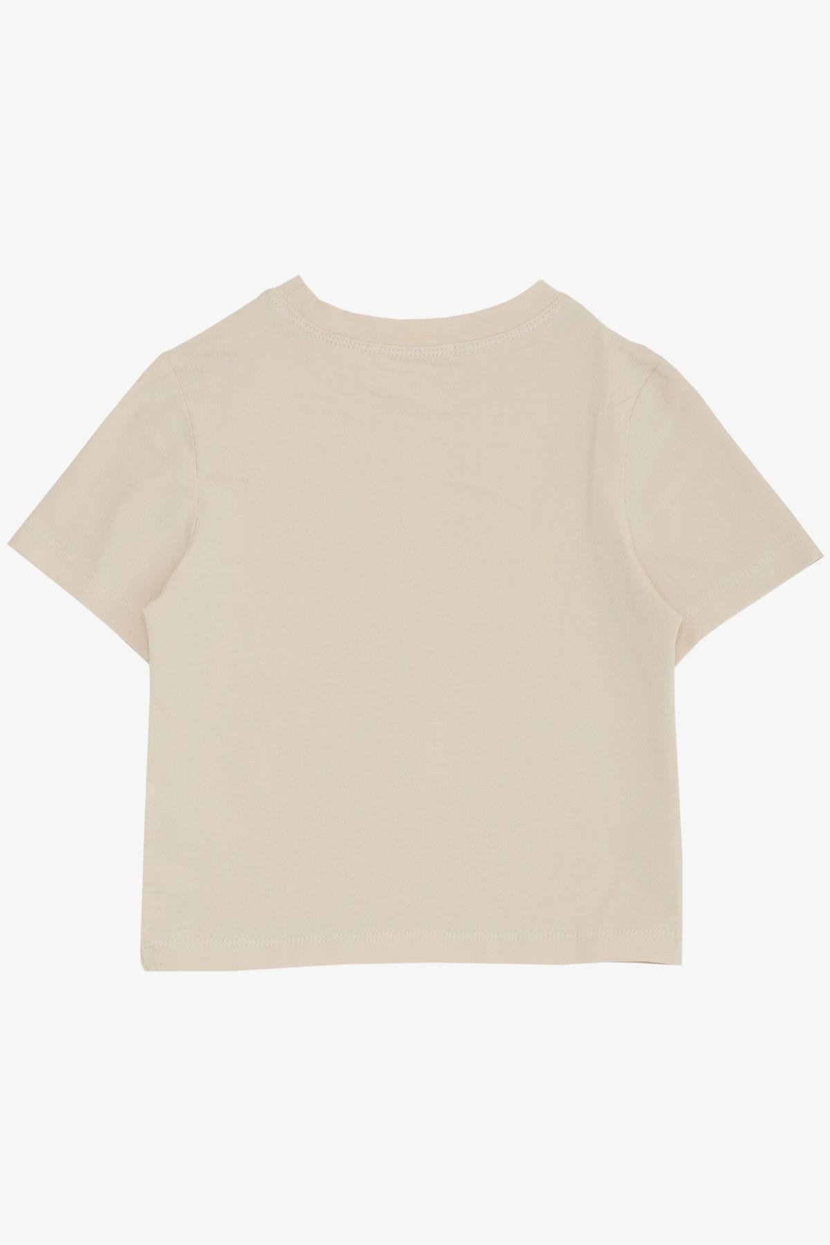 Breeze Kız Çocuk Tişört Kemer Boy Basic Bej (9-14 Yaş)