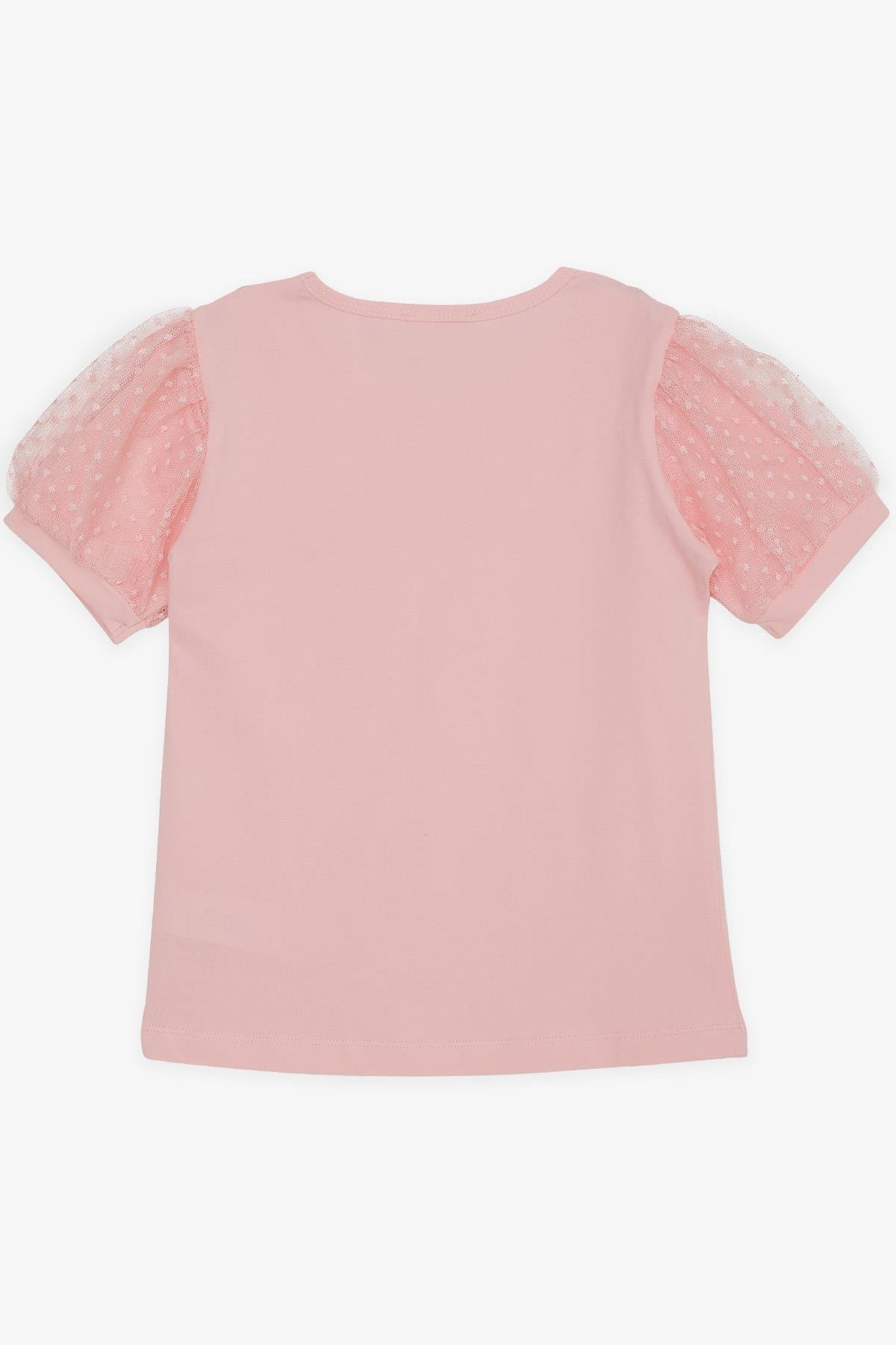 Breeze Kız Çocuk Tişört Kolları Tüllü Pembe (8-12 Yaş)