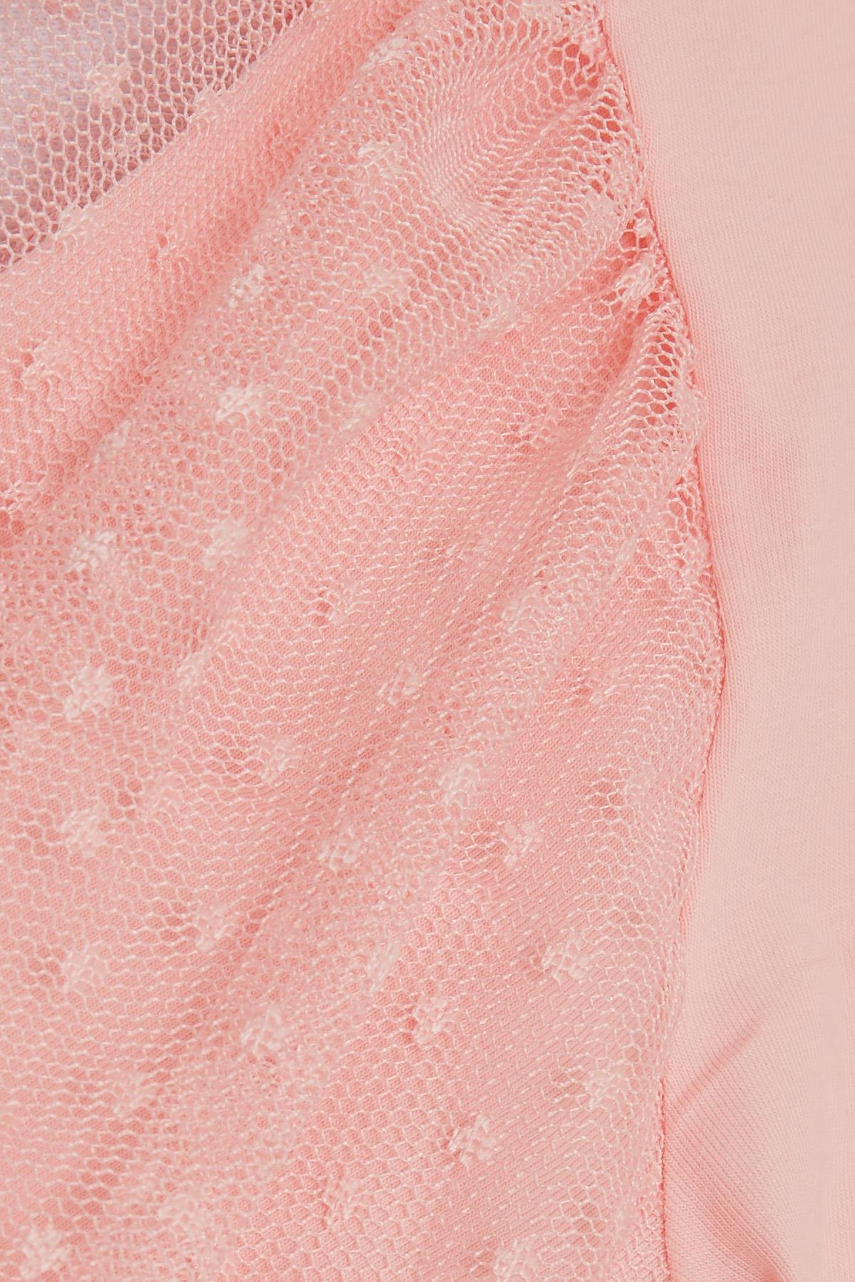 Breeze Kız Çocuk Tişört Kolları Tüllü Pembe (8-12 Yaş)