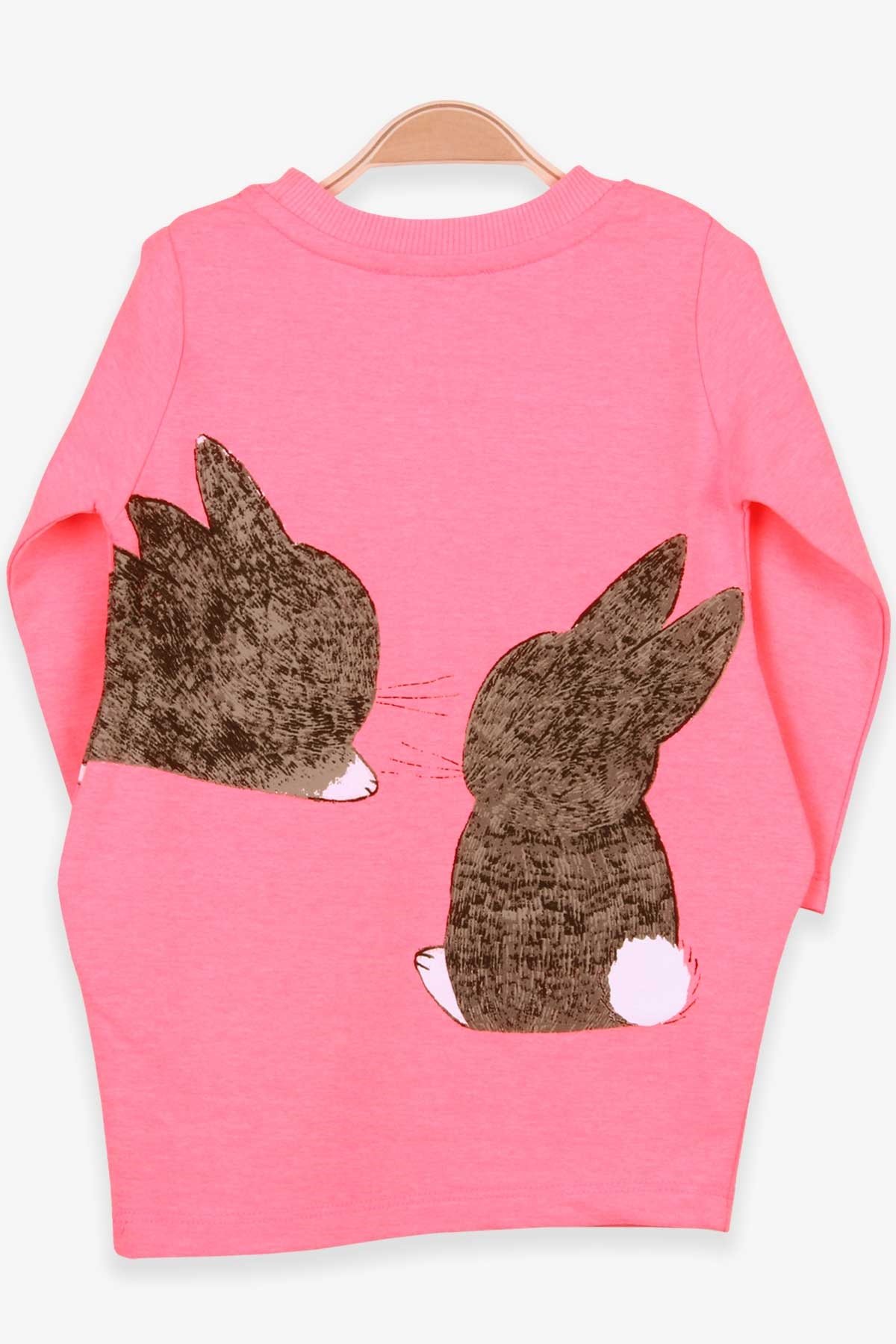 Breeze Kız Çocuk Tunik Tavşan Desenli Neon Pembe (1.5-5 Yaş)