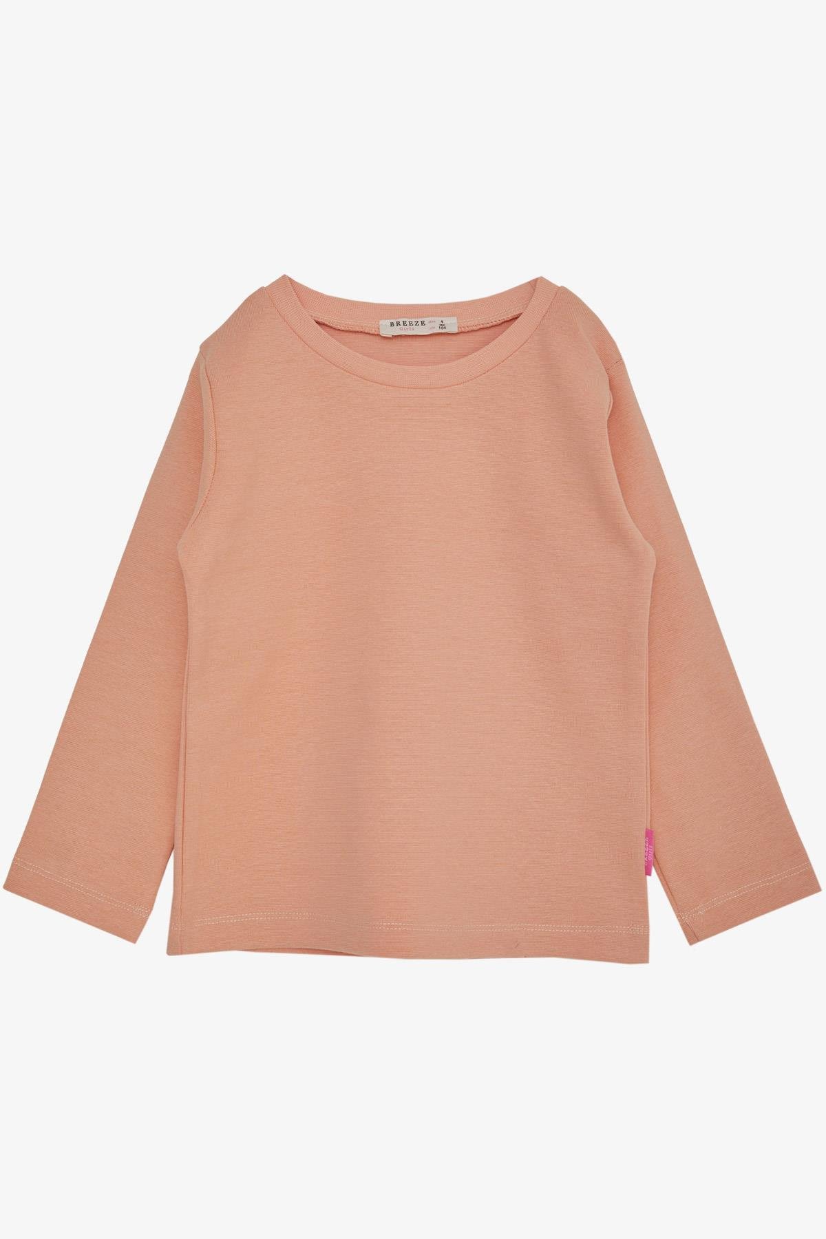 Breeze Kız Çocuk Uzun Kollu Tişört Basic Somon (1-4 Yaş)