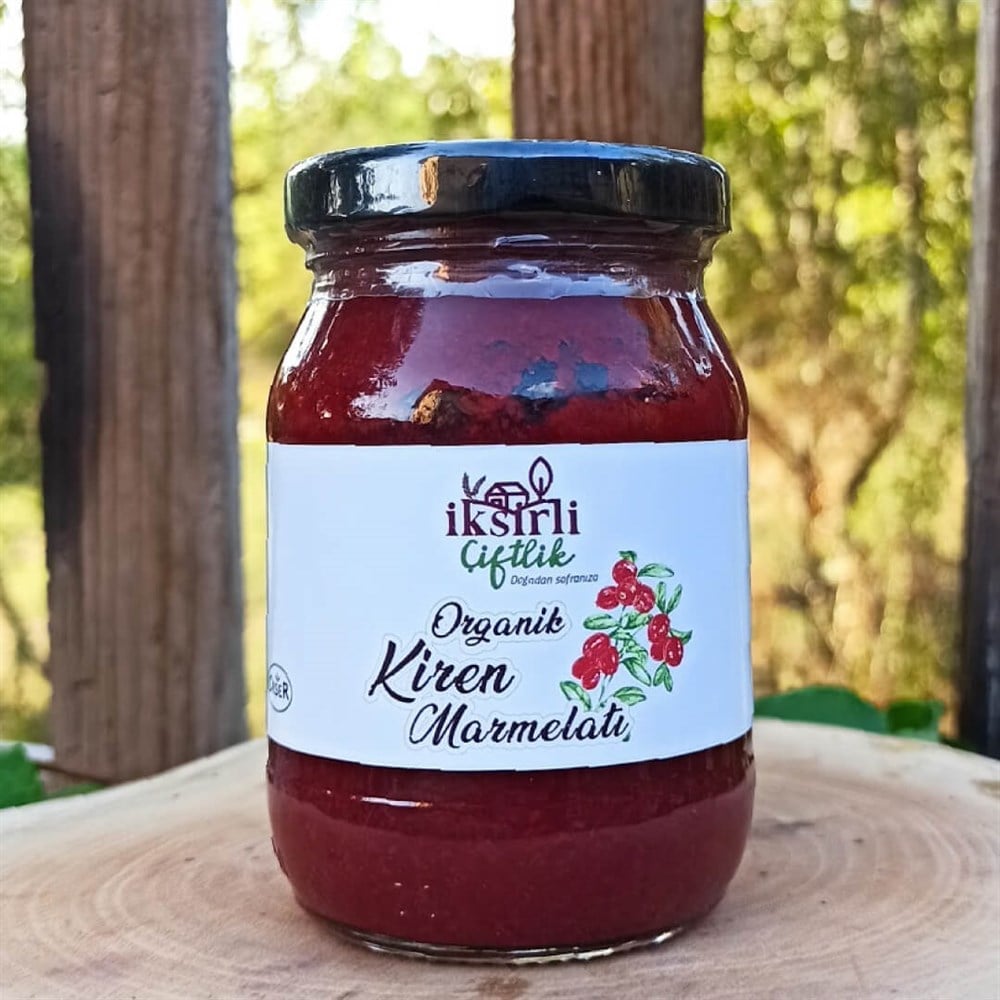 Organik Kiren (Kızılcık) Marmelatı (Organik Elma Suyu Konsantreli) 190 gr