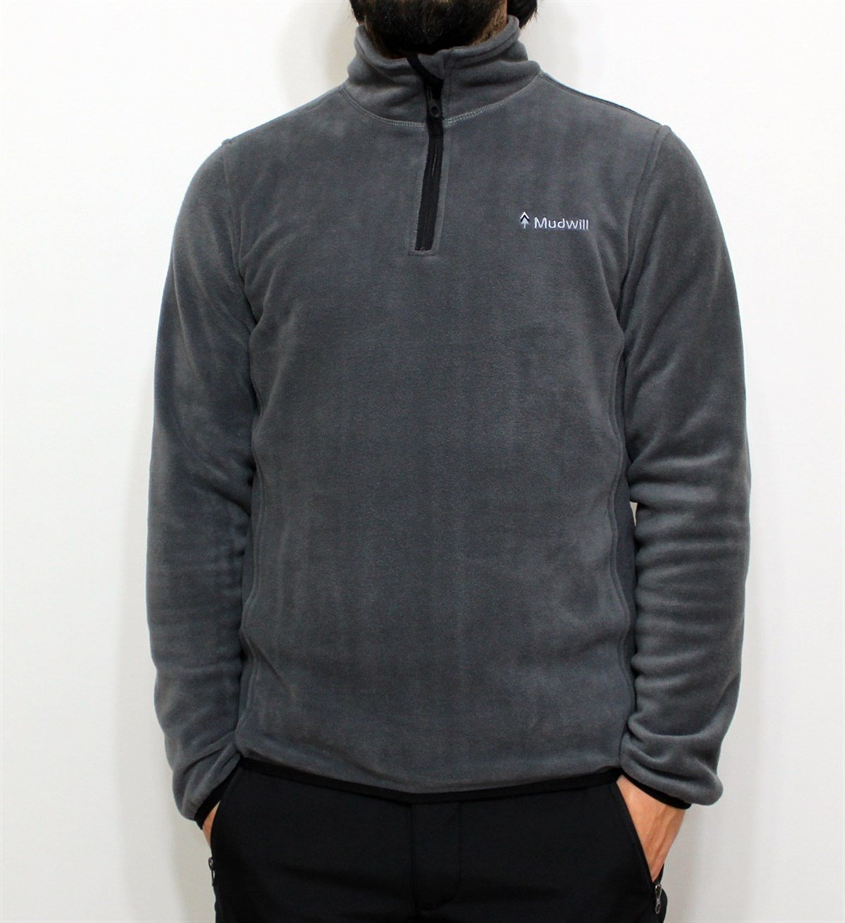 Mudwill Erkek Mikro Polar Sweatshirt-Gri