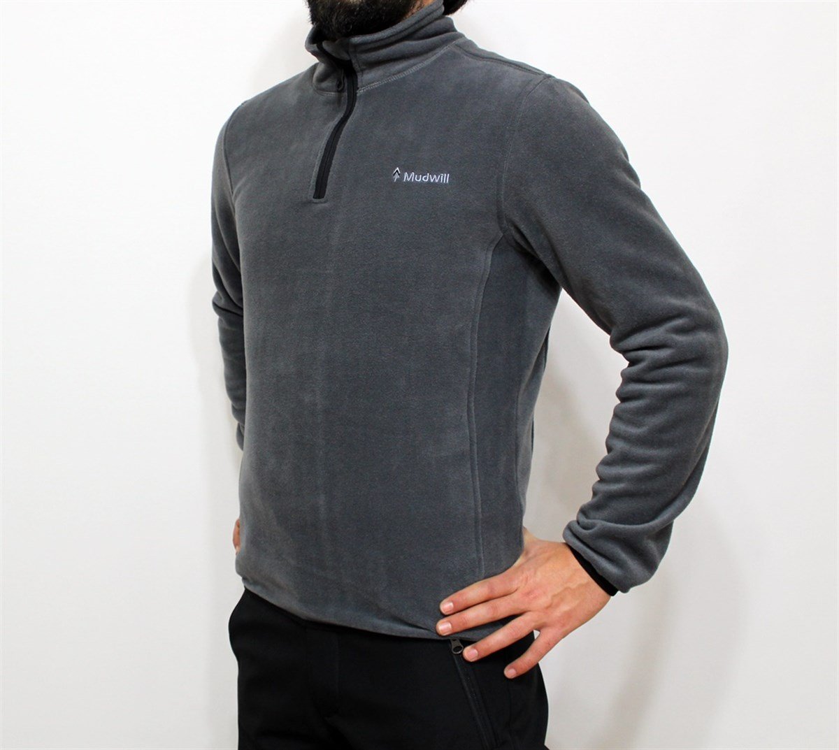Mudwill Erkek Mikro Polar Sweatshirt-Gri