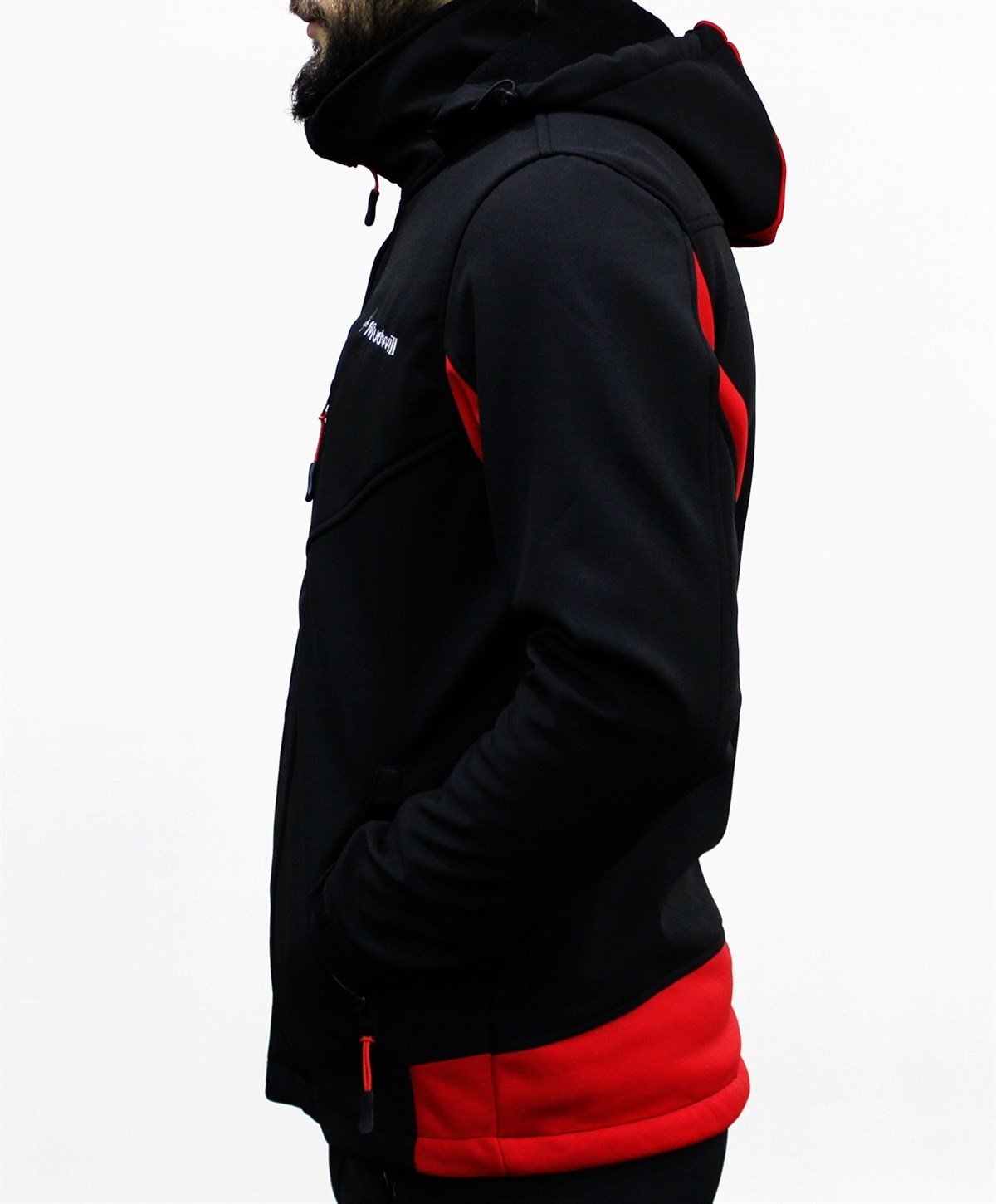 Mudwill Outdoor Softshell Erkek Mont Ceket - Kırmızı-Siyah