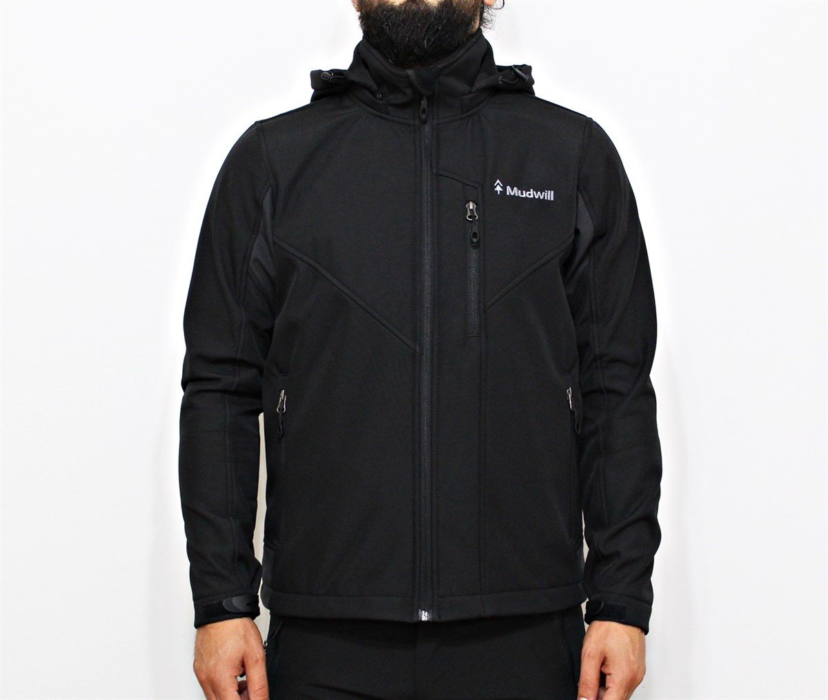 Mudwill Outdoor Softshell Erkek Mont Ceket-Gri Siyah