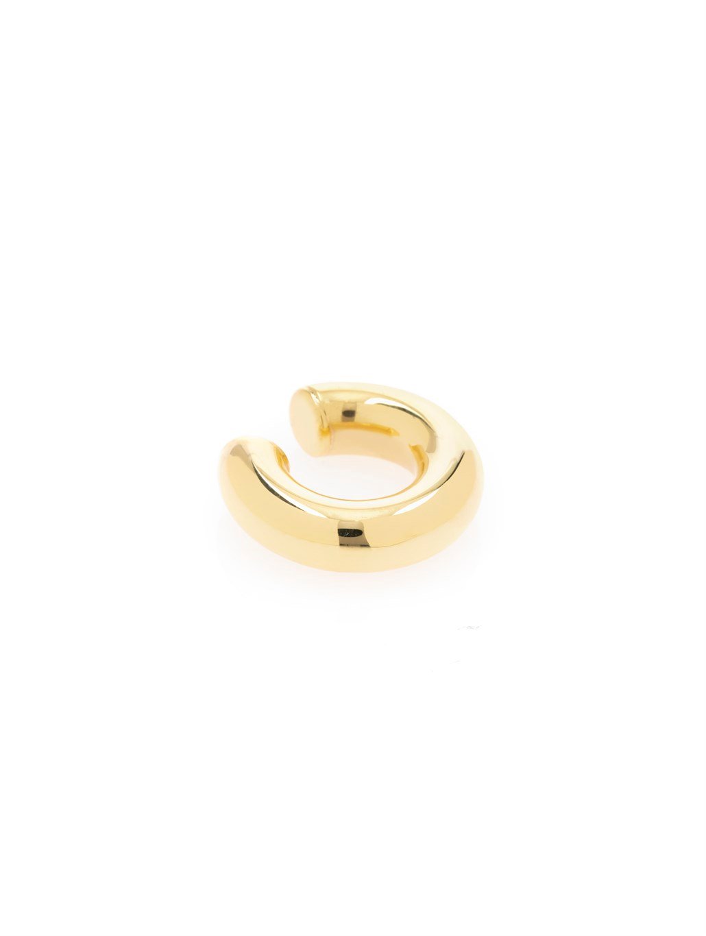 Kalın Gold Kıkırdak Küpe 925 Ayar Gümüş