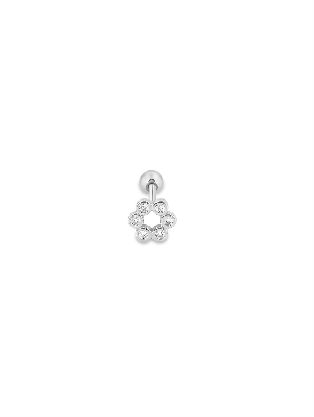 Yuvarlak Top Piercing 925 Ayar Gümüş