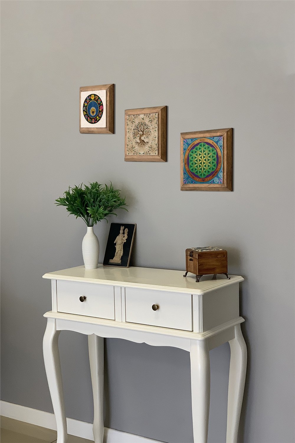MASİF ÇERÇEVELİ 3'LÜ DOĞALTAŞ TABLO PANO OSCAR STONE DECOR / 3PRMT-40-0252
