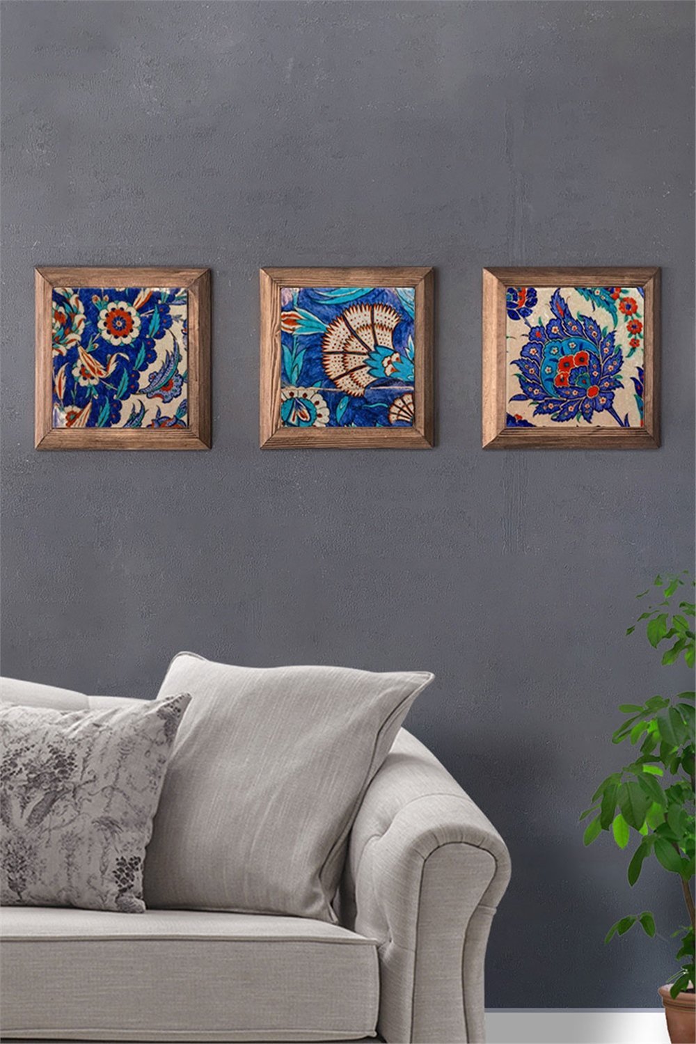 MASİF ÇERÇEVELİ 3'LÜ DOĞALTAŞ TABLO PANO OSCAR STONE DECOR / 3PRMT-40-0043