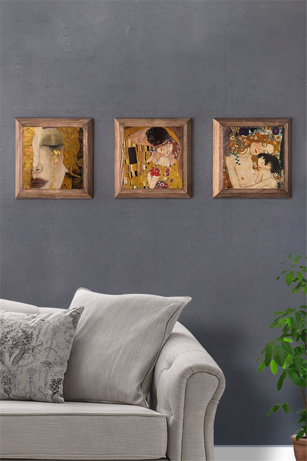 MASİF ÇERÇEVELİ 3'LÜ DOĞALTAŞ TABLO PANO OSCAR STONE DECOR / 3PRMT-40-0275
