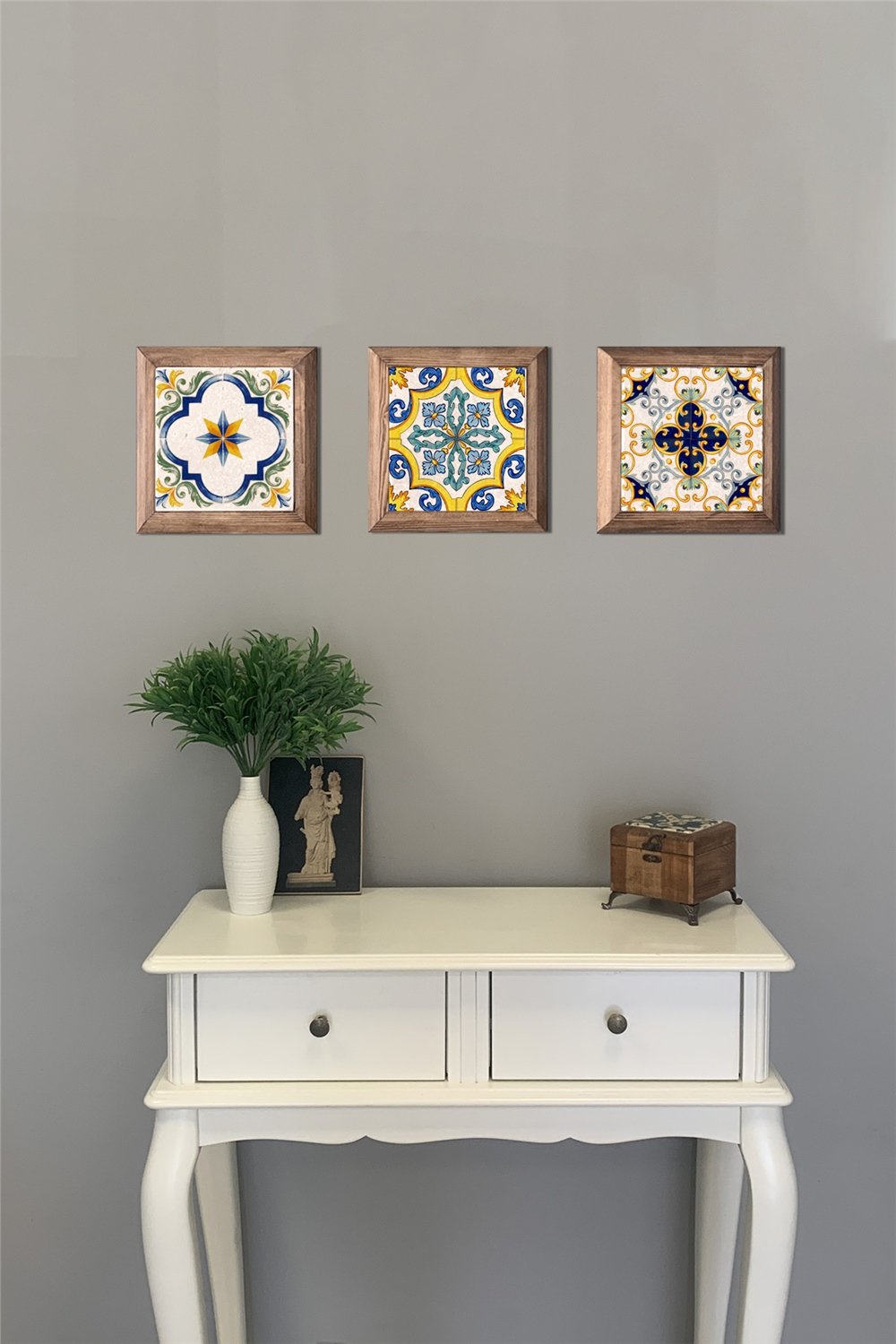 MASİF ÇERÇEVELİ 3'LÜ DOĞALTAŞ TABLO PANO OSCAR STONE DECOR / 3PRMT-40-0224