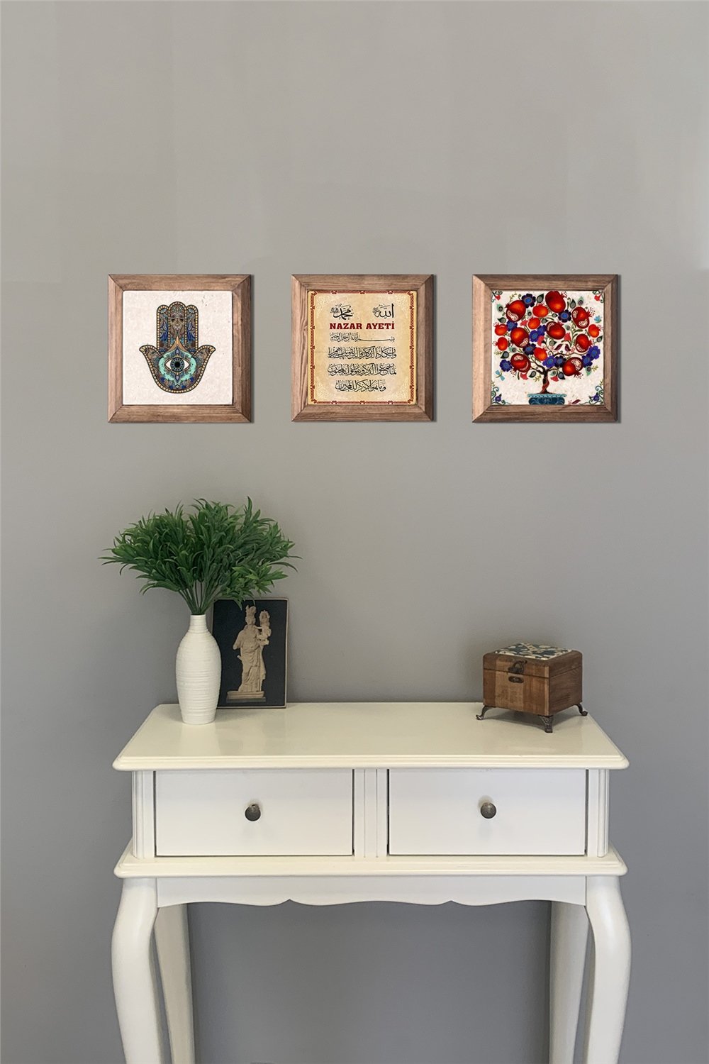MASİF ÇERÇEVELİ 3'LÜ DOĞALTAŞ TABLO PANO OSCAR STONE DECOR / 3PRMT-40-0112